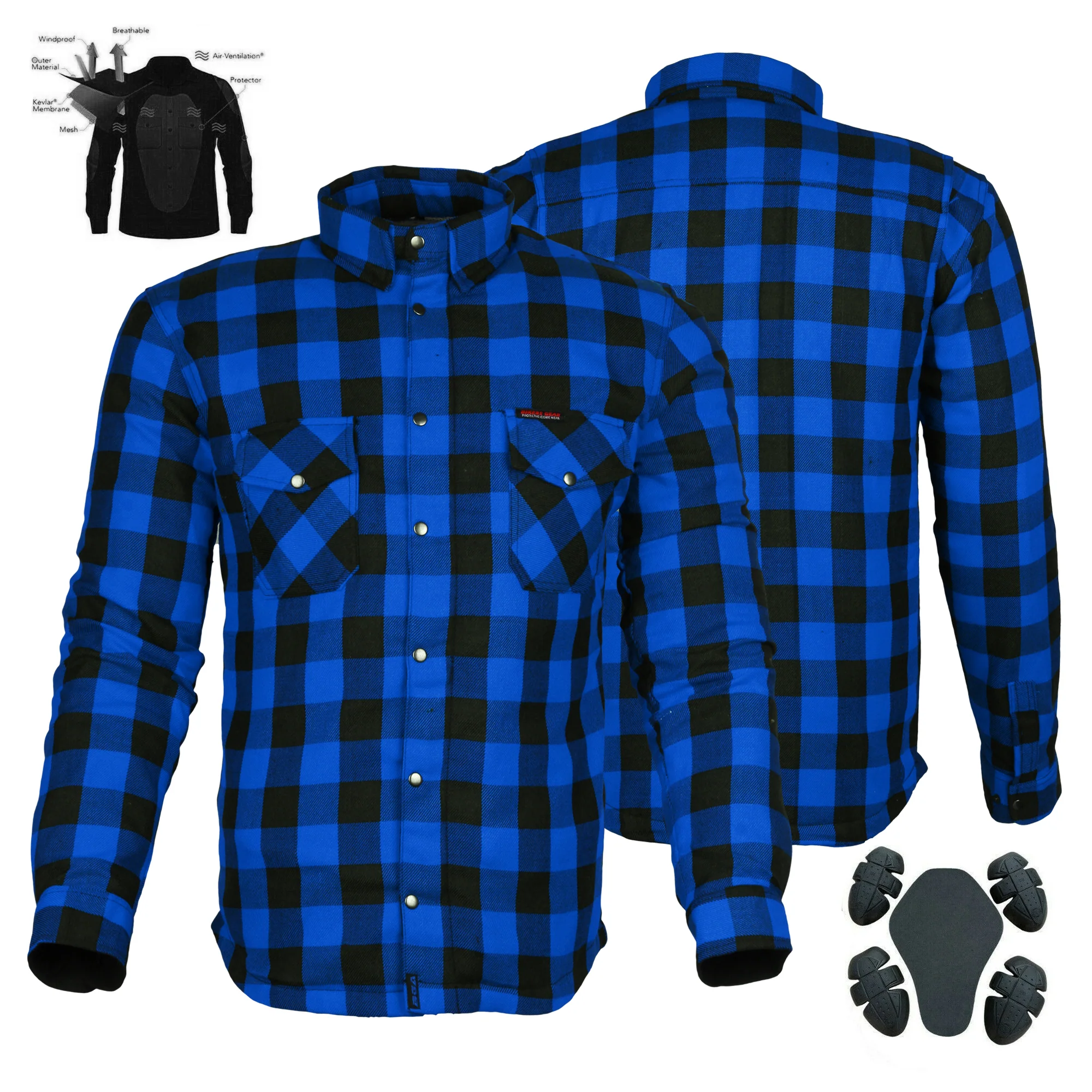 Bikers Gear Australia Exo Protective Lined with Kevlar Motorcycle Shirts - Image 4