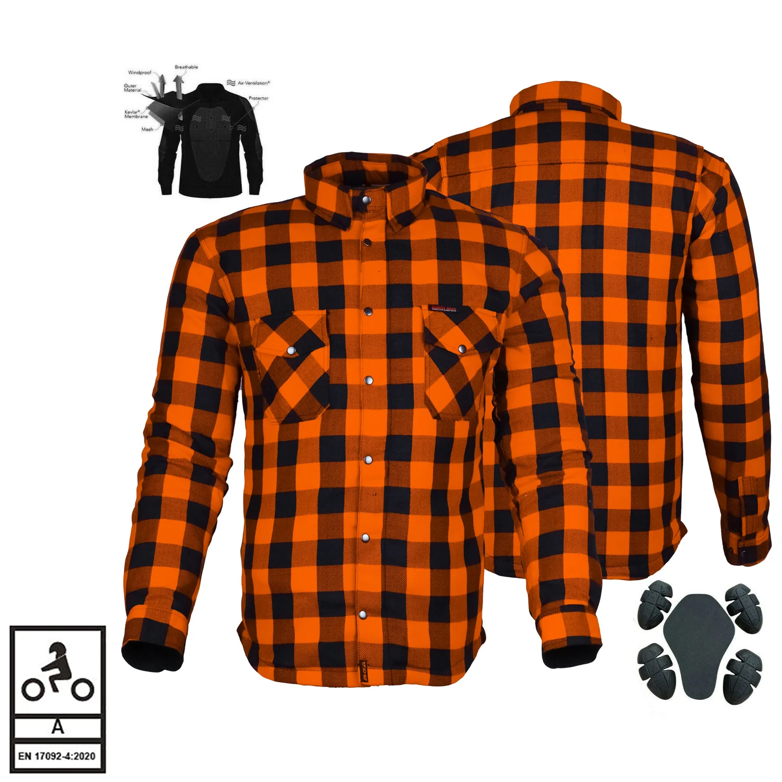 Bikers Gear Australia Exo Protective Lined with Kevlar Motorcycle Shirts - Image 6