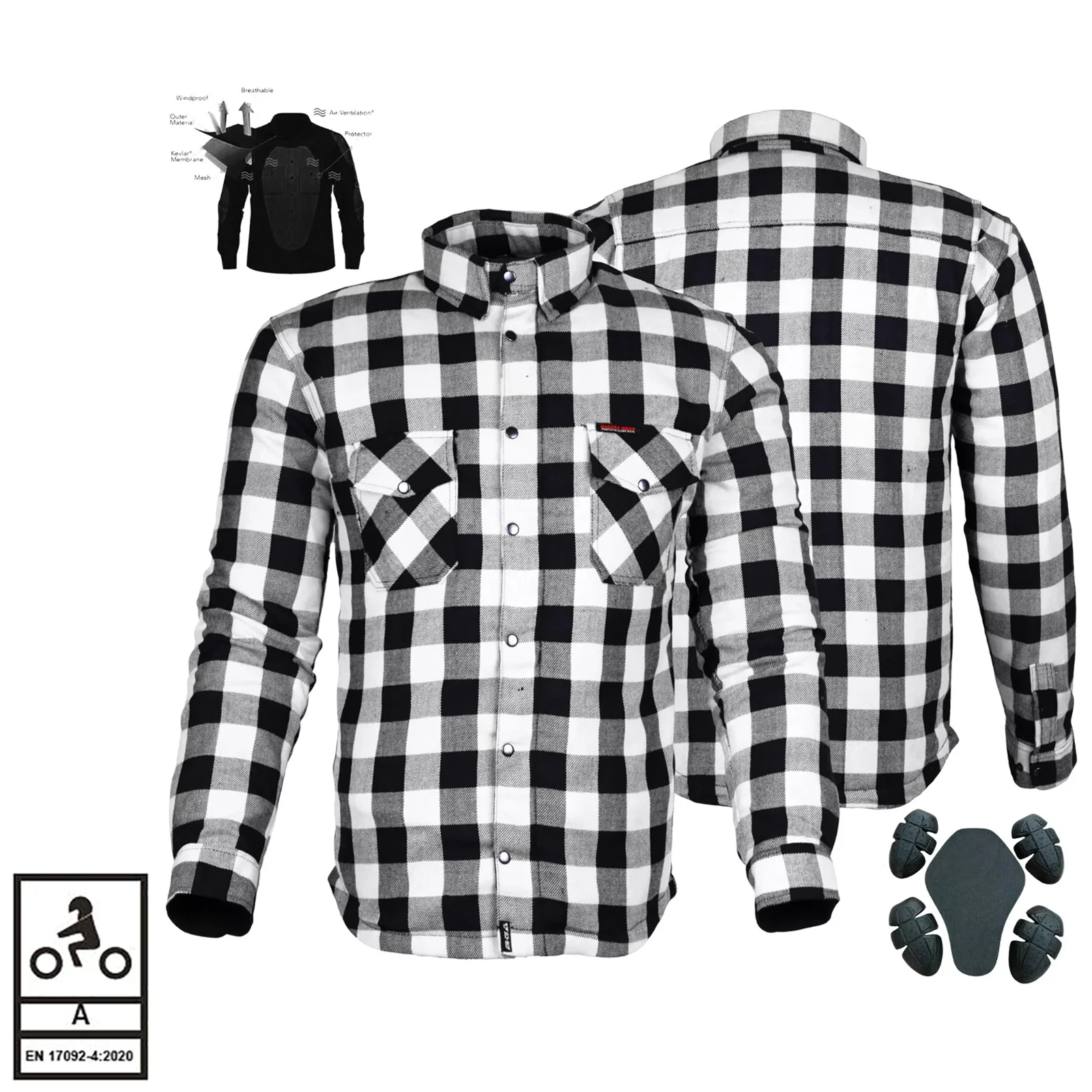 Bikers Gear Australia Exo Protective Lined with Kevlar Motorcycle Shirts - Image 9