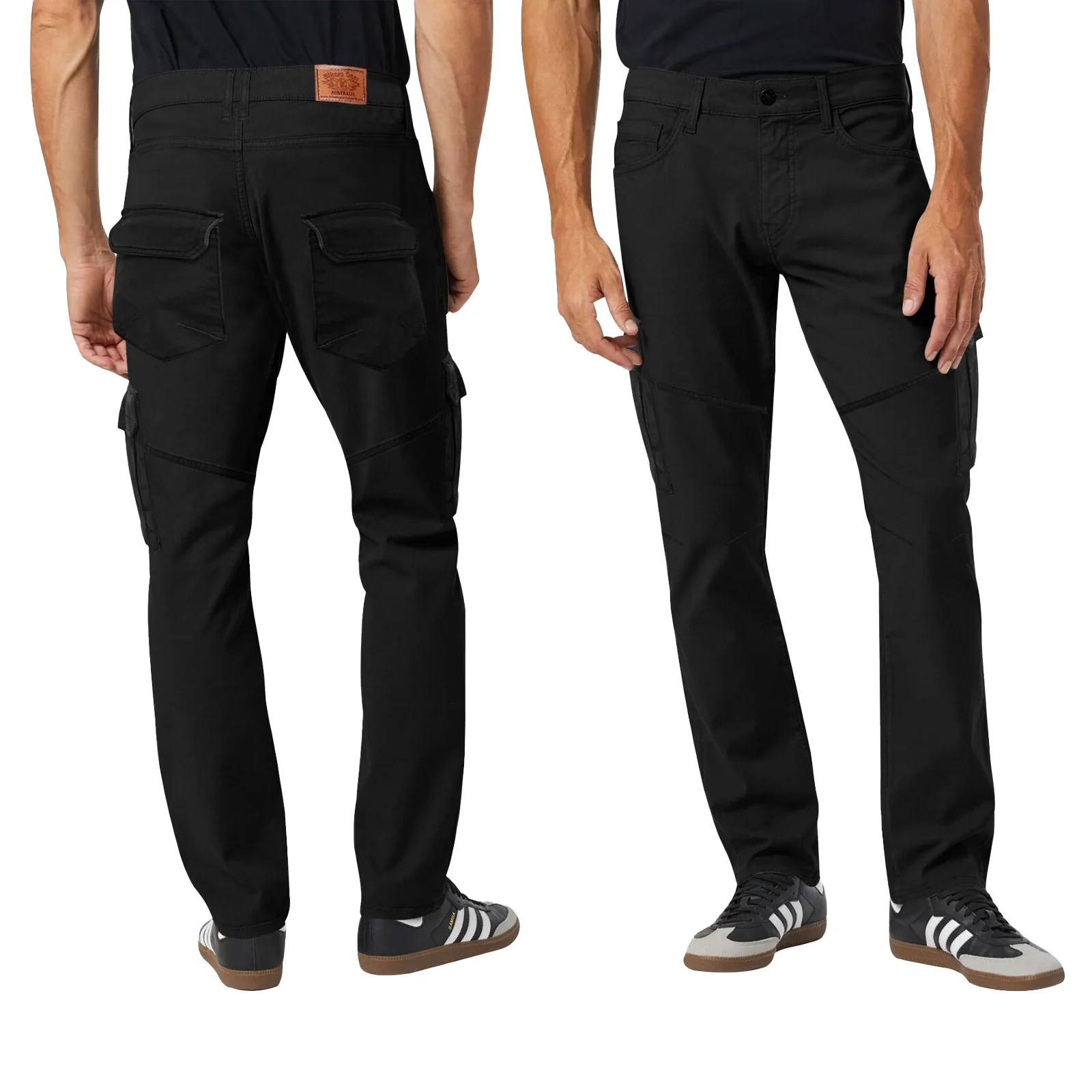 Bikers Gear Australia HD Stretch Cargo Kevlar Lined Motorcycle Pants Black - Image 3