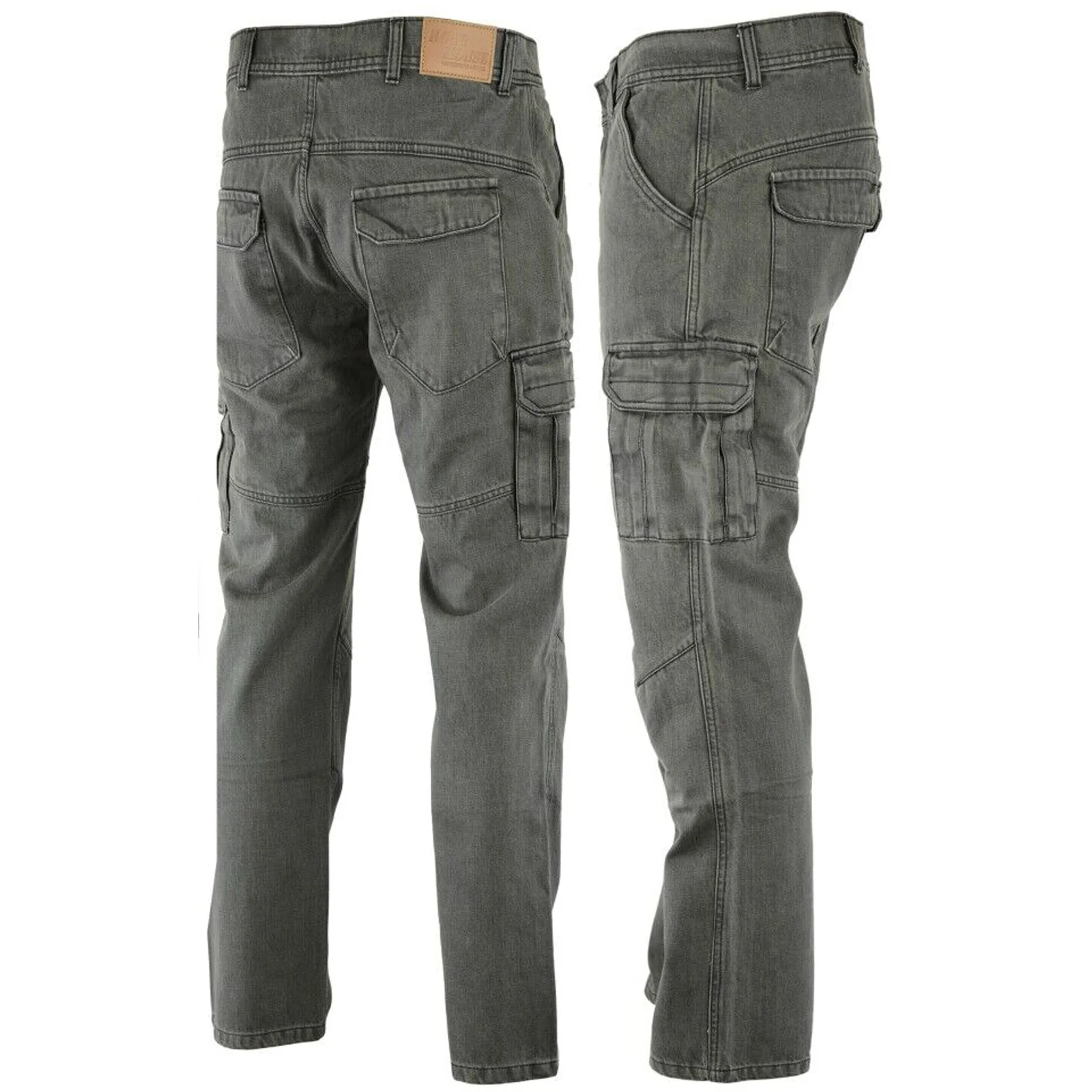 Bikers Gear Australia HD Stretch Cargo Kevlar Lined Motorcycle Pants Grey - Image 4