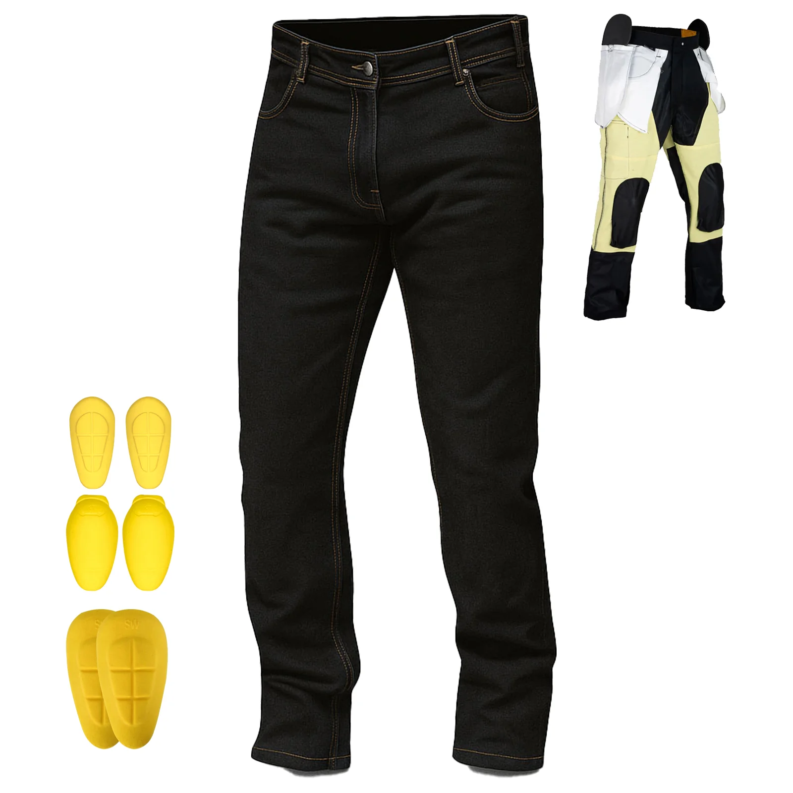 Bikers Gear Australia Mens Motorcycle Cordura Denim jeans Black
