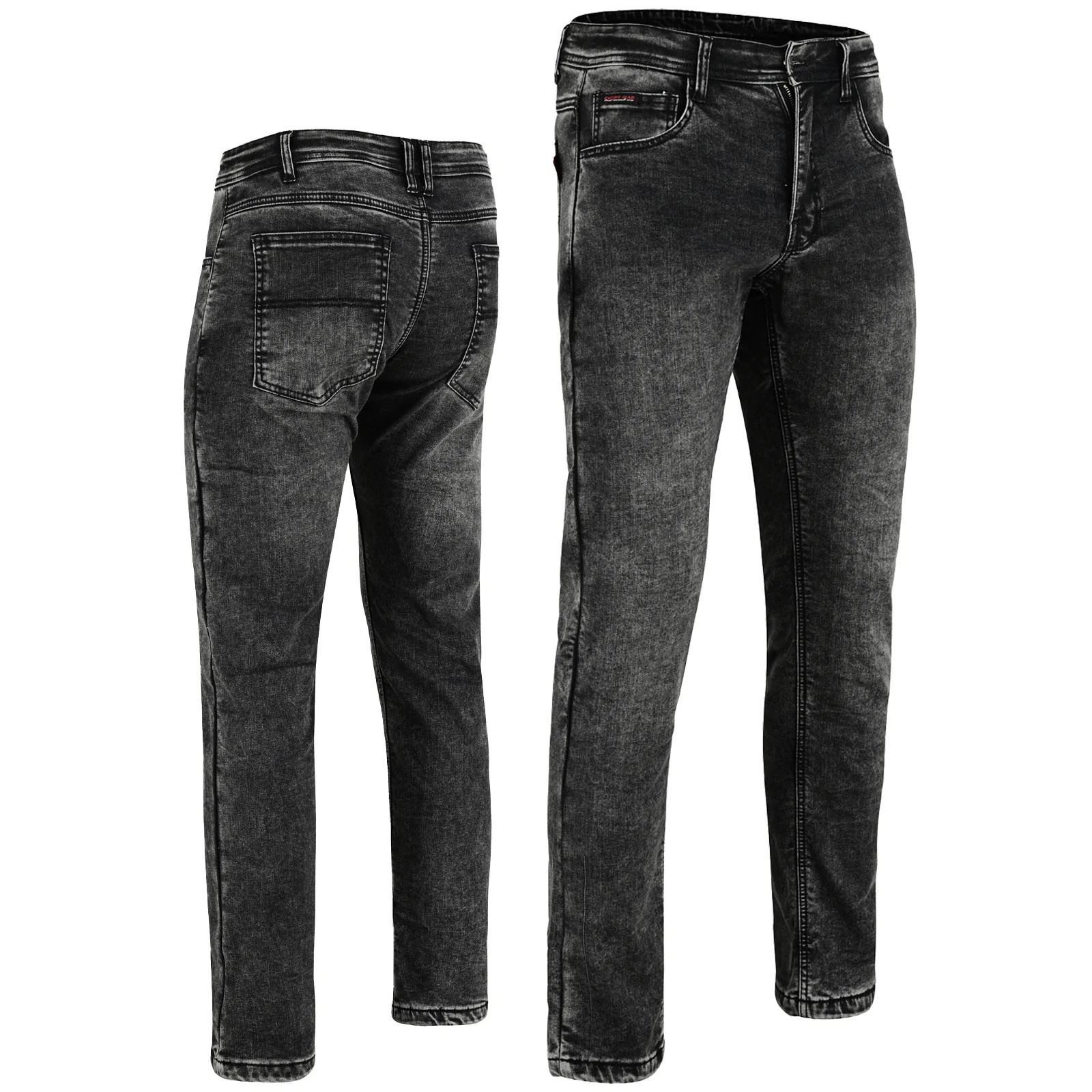 Bikers Gear Australia Mens Motorcycle Highway Stretch Denim Lined With Kevlar Jeans Acid wash Grey