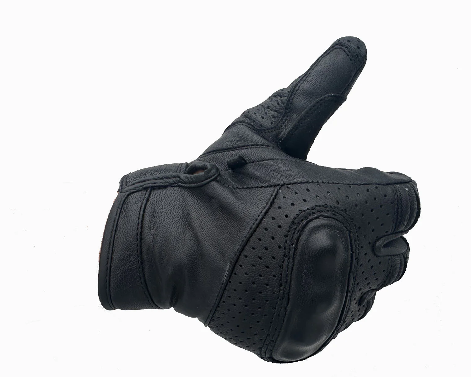 Bikers Gear Australia Meldan Perforated Leather Motorcycle Gloves - Image 4