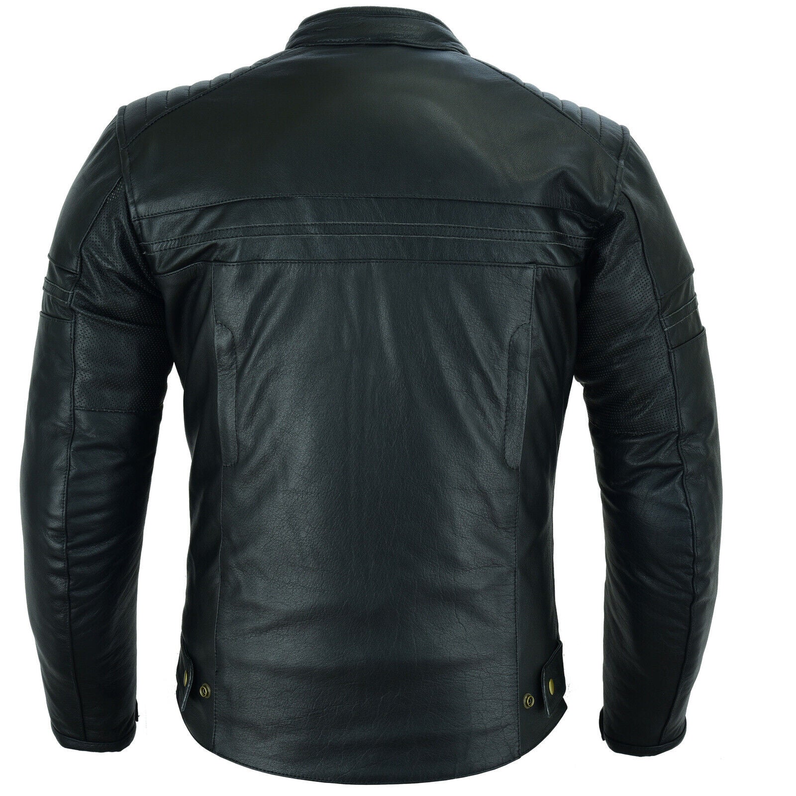 Bikers Gear Australia Roadster Classic Leather Motorbike Jacket Black - Image 3