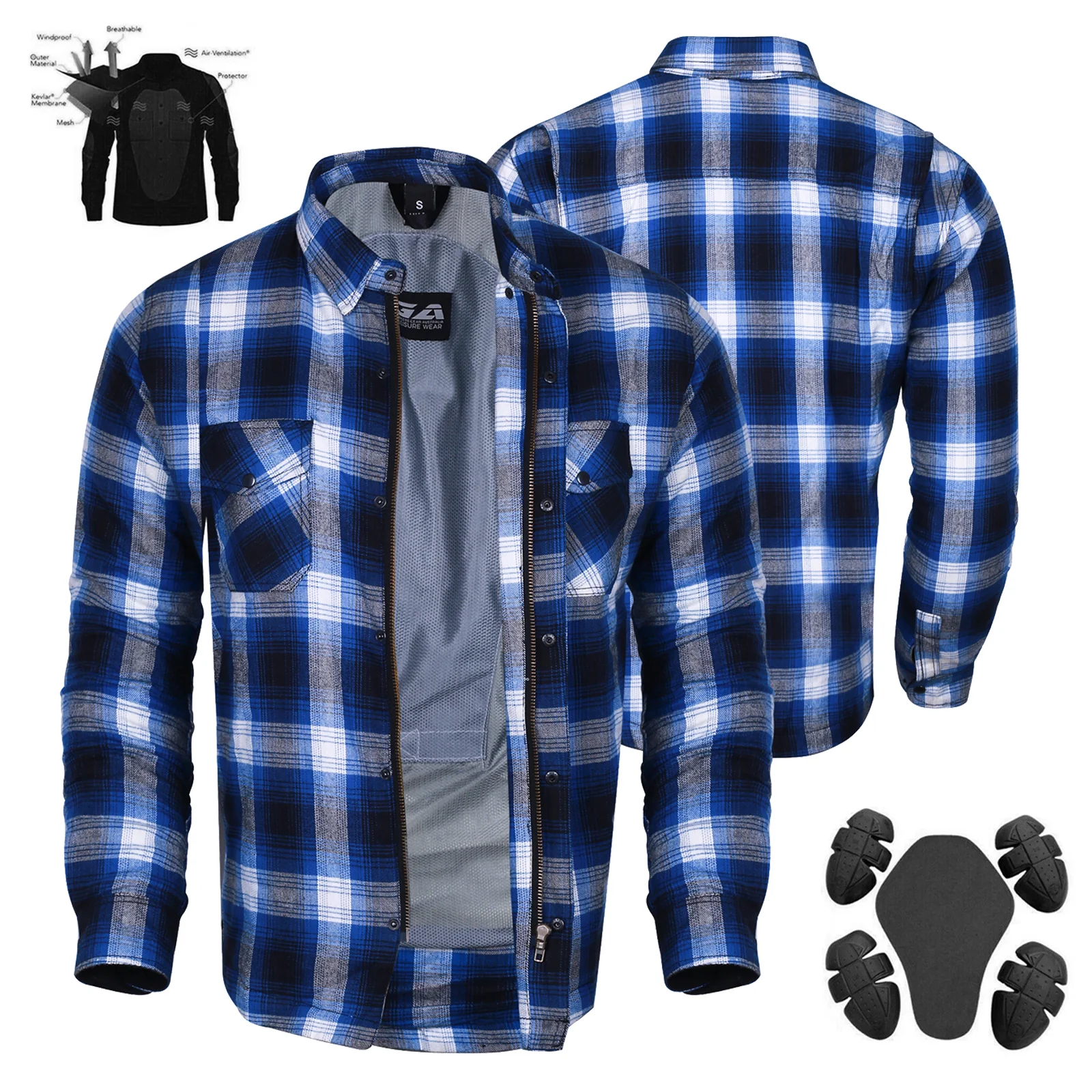 Bikers Gear Australia Timber HD Motorcycle Lined With Kevlar Shirt - Image 4