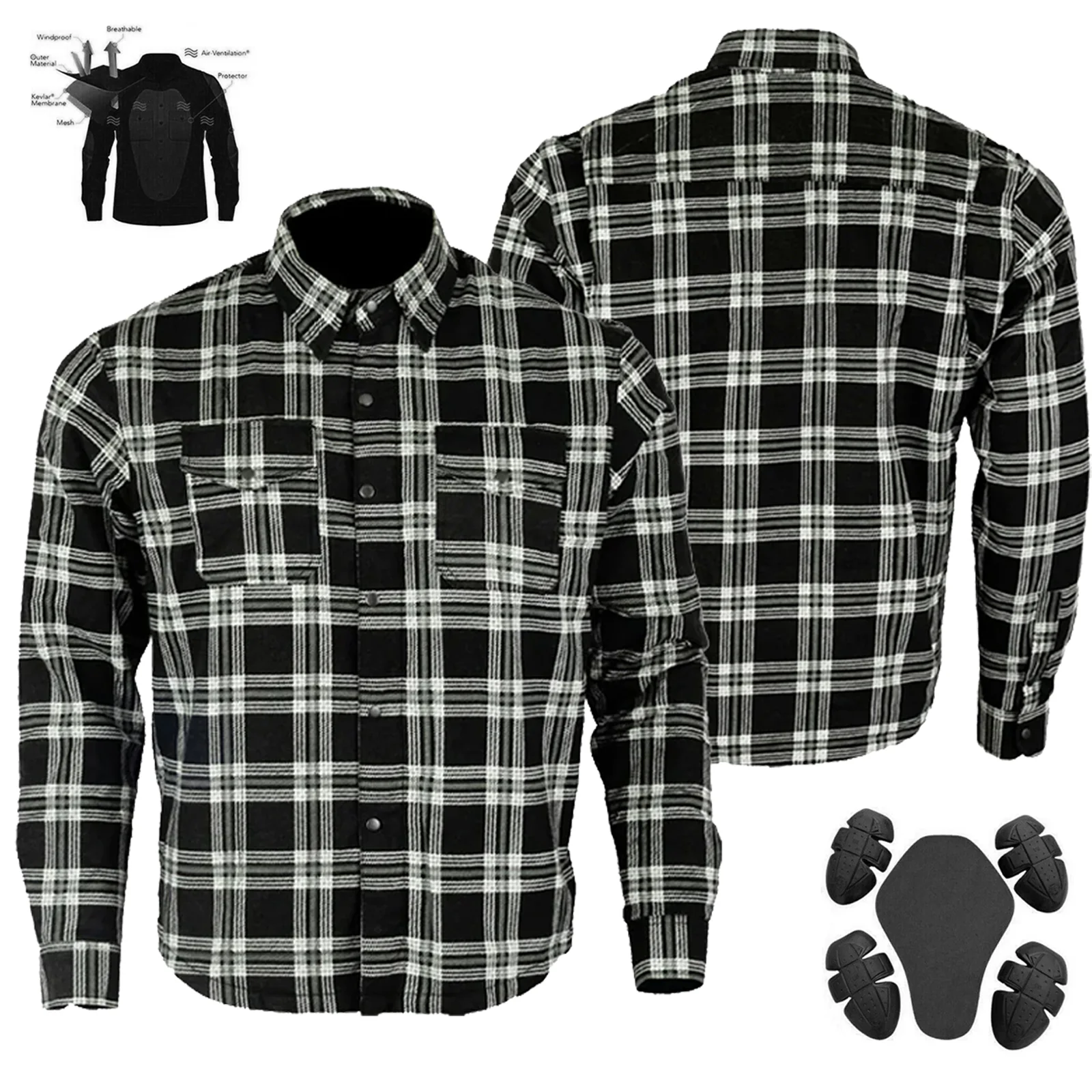 Bikers Gear Australia Timber HD Motorcycle Lined With Kevlar Shirt - Image 6