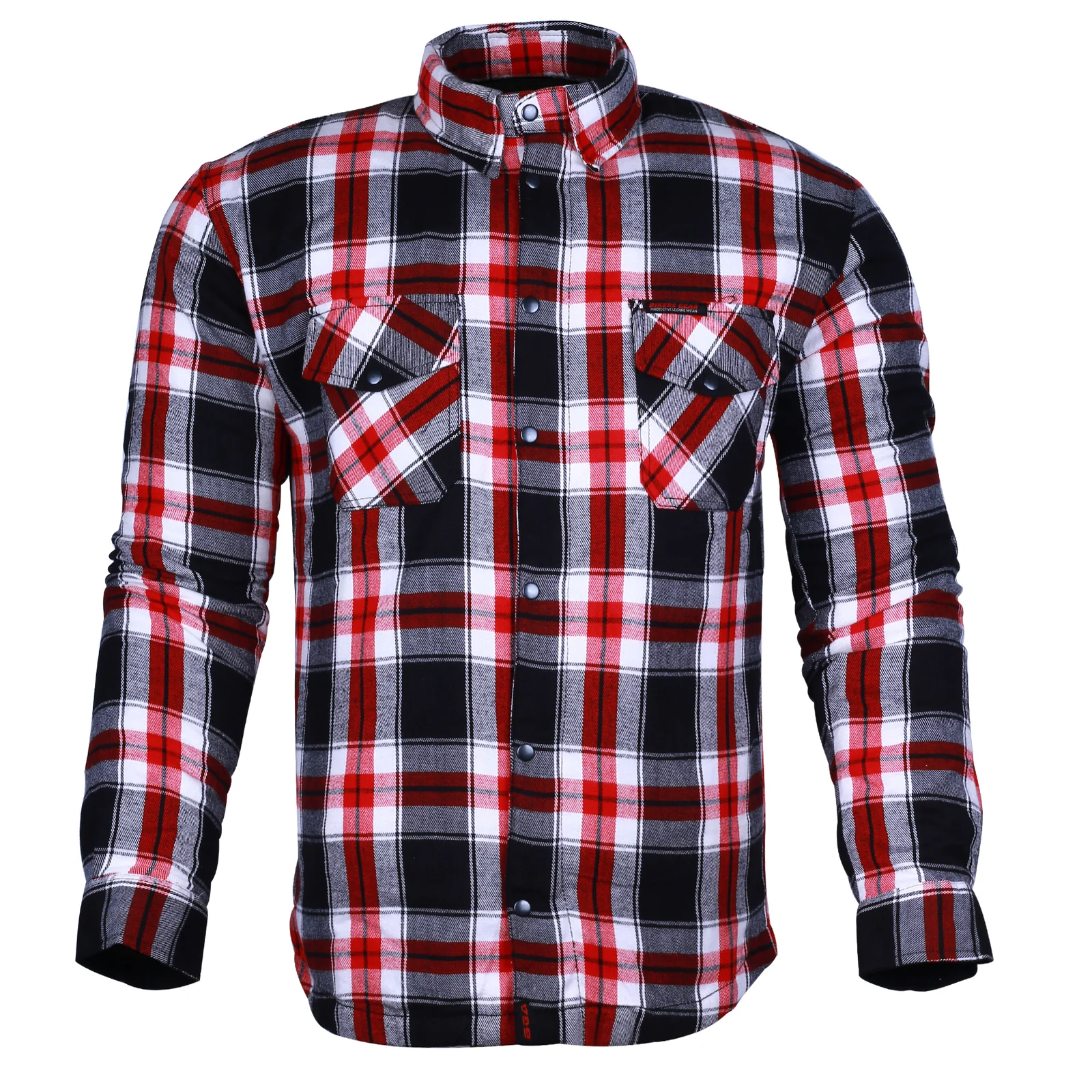 Bikers Gear Australia Timber HD Motorcycle Lined with Kevlar Shirt Red / White / Black - Image 7