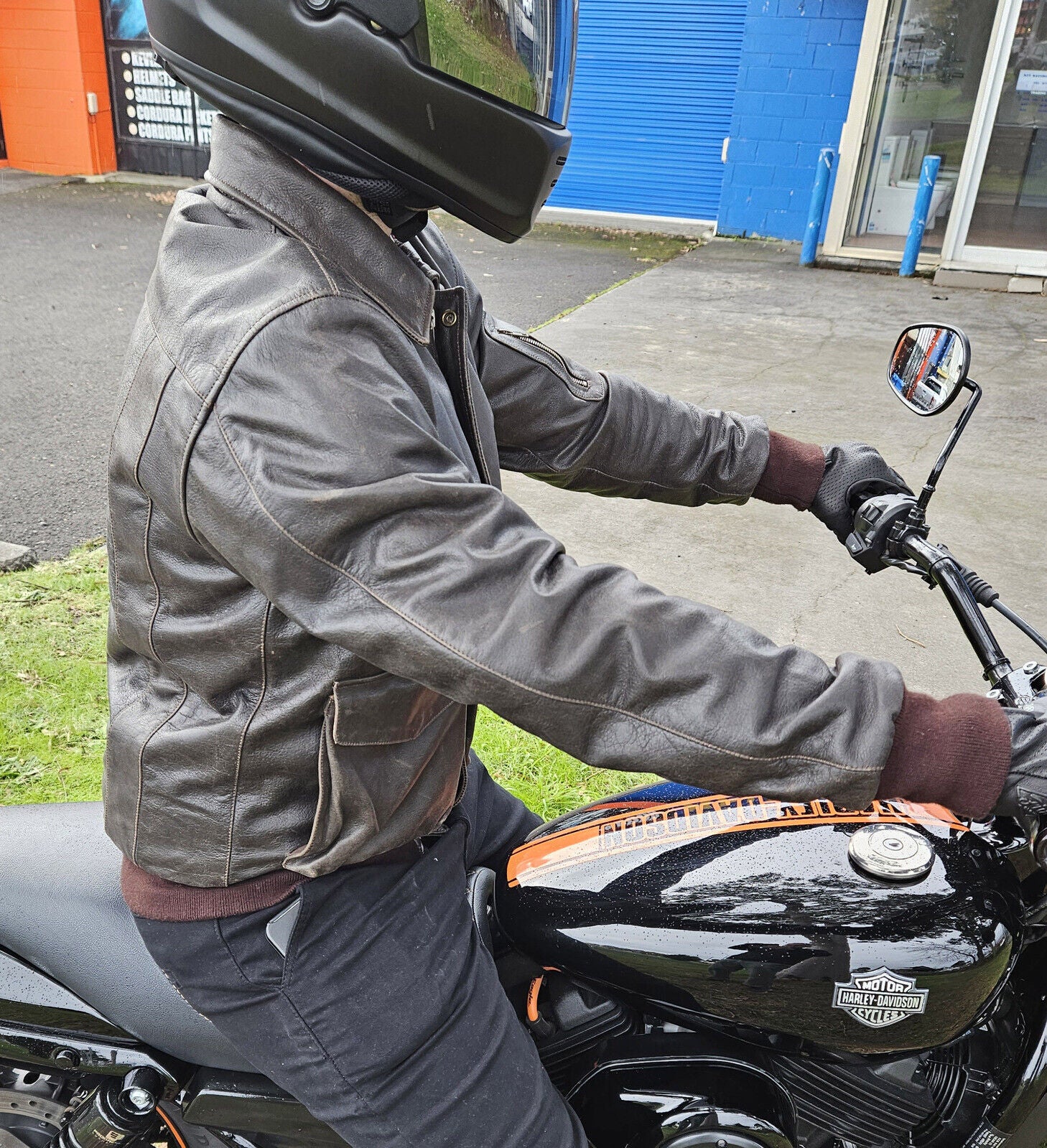 Bikers Gear McQueen Vintage Line Retro Leather Motorbike Jacket - Image 6