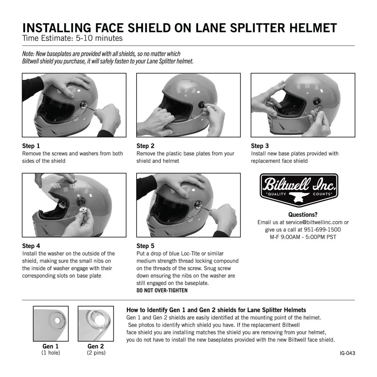 Biltwell Lane Splitter Gen 2 Shield Visor Smoke - Image 5