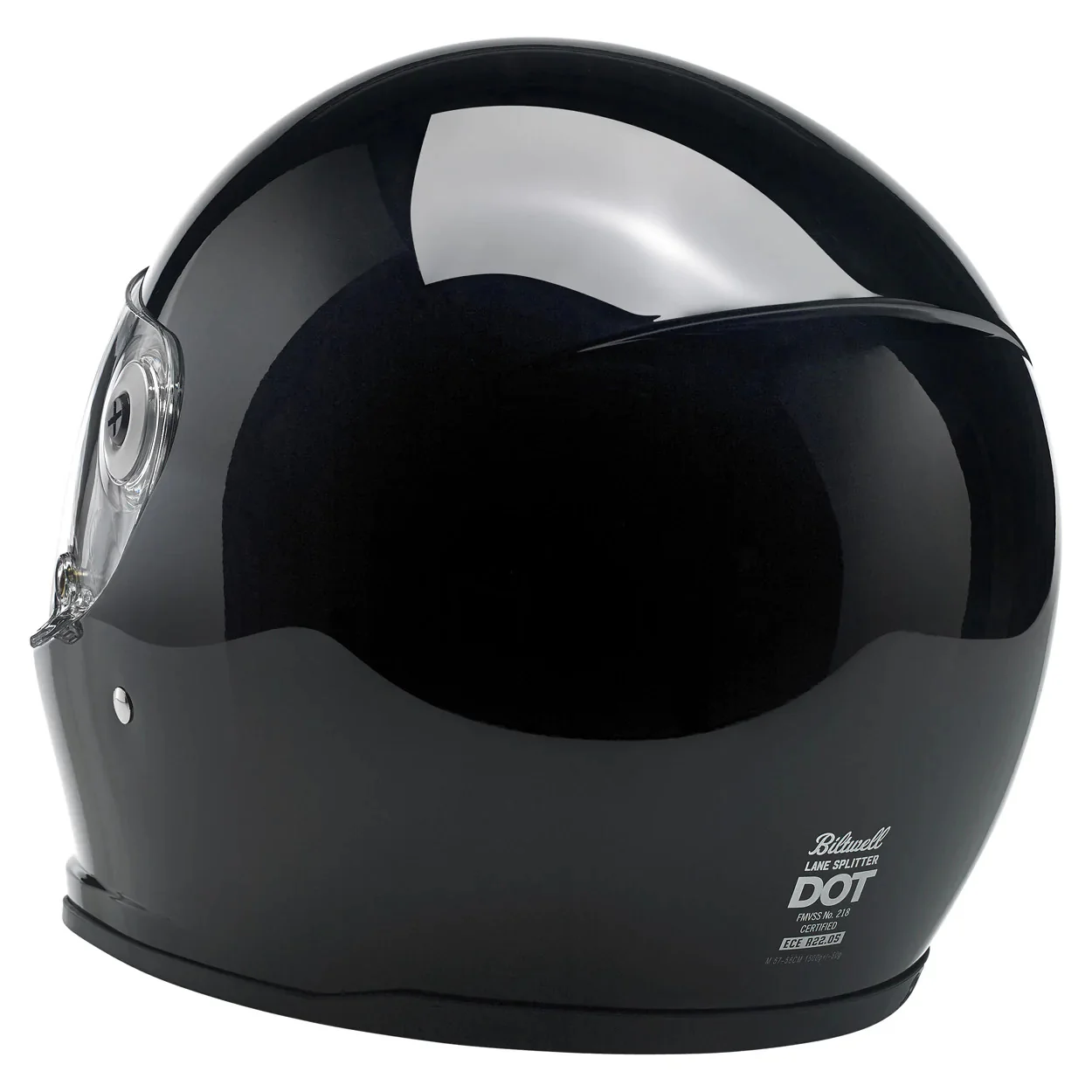 Biltwell Motorcycle Helmet Lane Splitter Gloss Black - Image 4