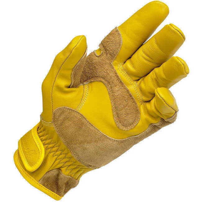 Biltwell Work Leather Gloves Gold 2 - Image 6