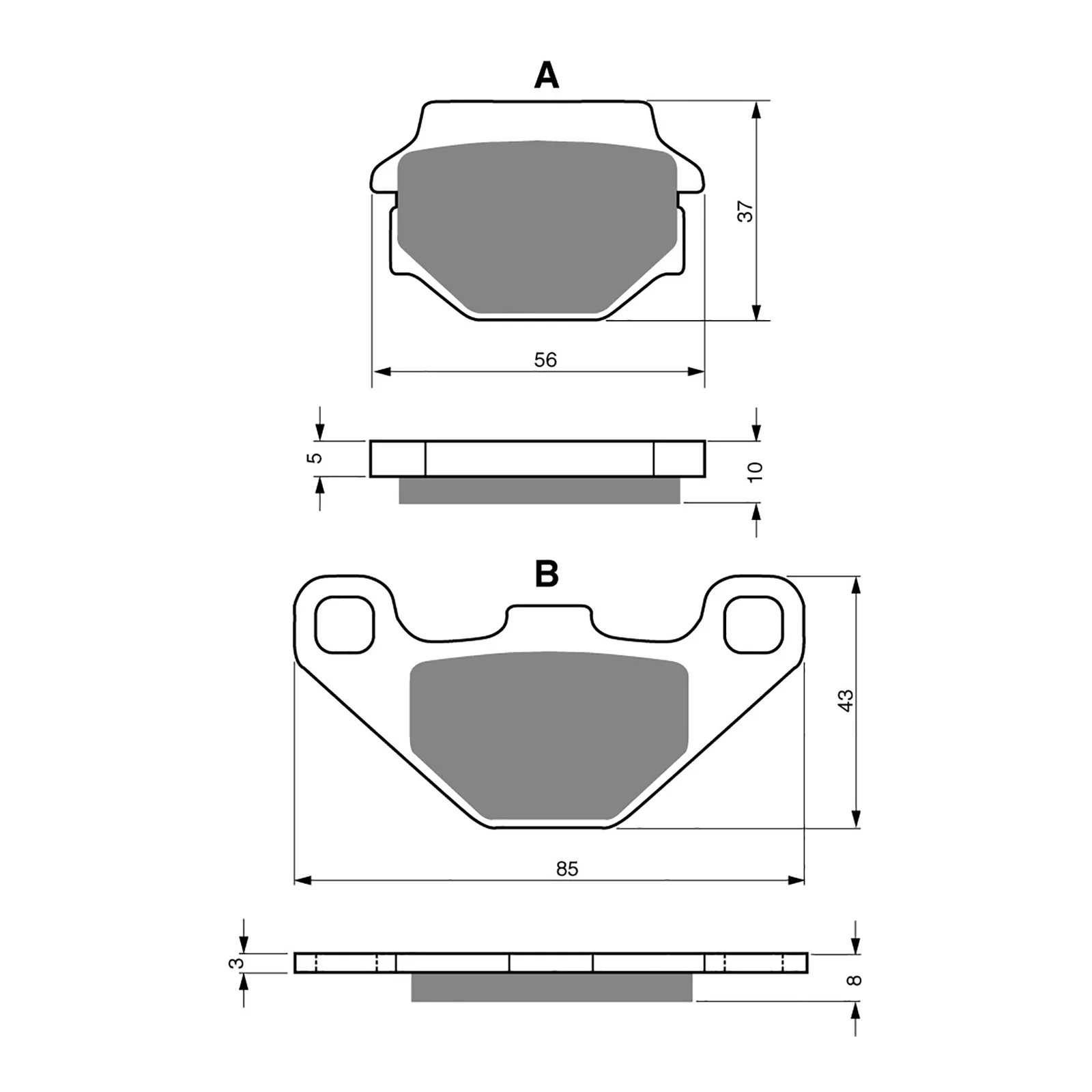 GOLDfren Brake Pads Sintered Sports GF005 - S3 (PH75) - Image 2