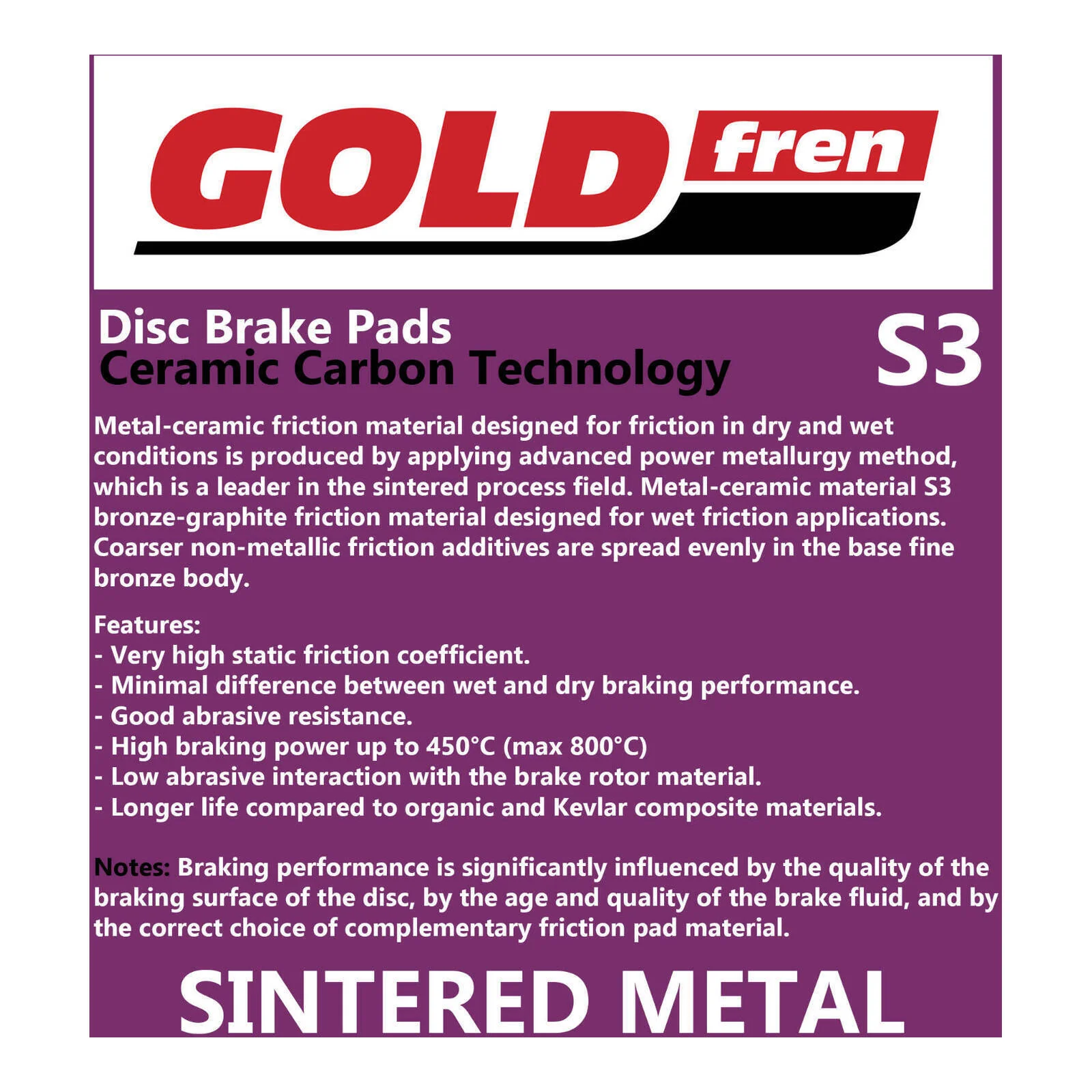 GOLDfren Brake Pads GF019 - S3 - Image 3