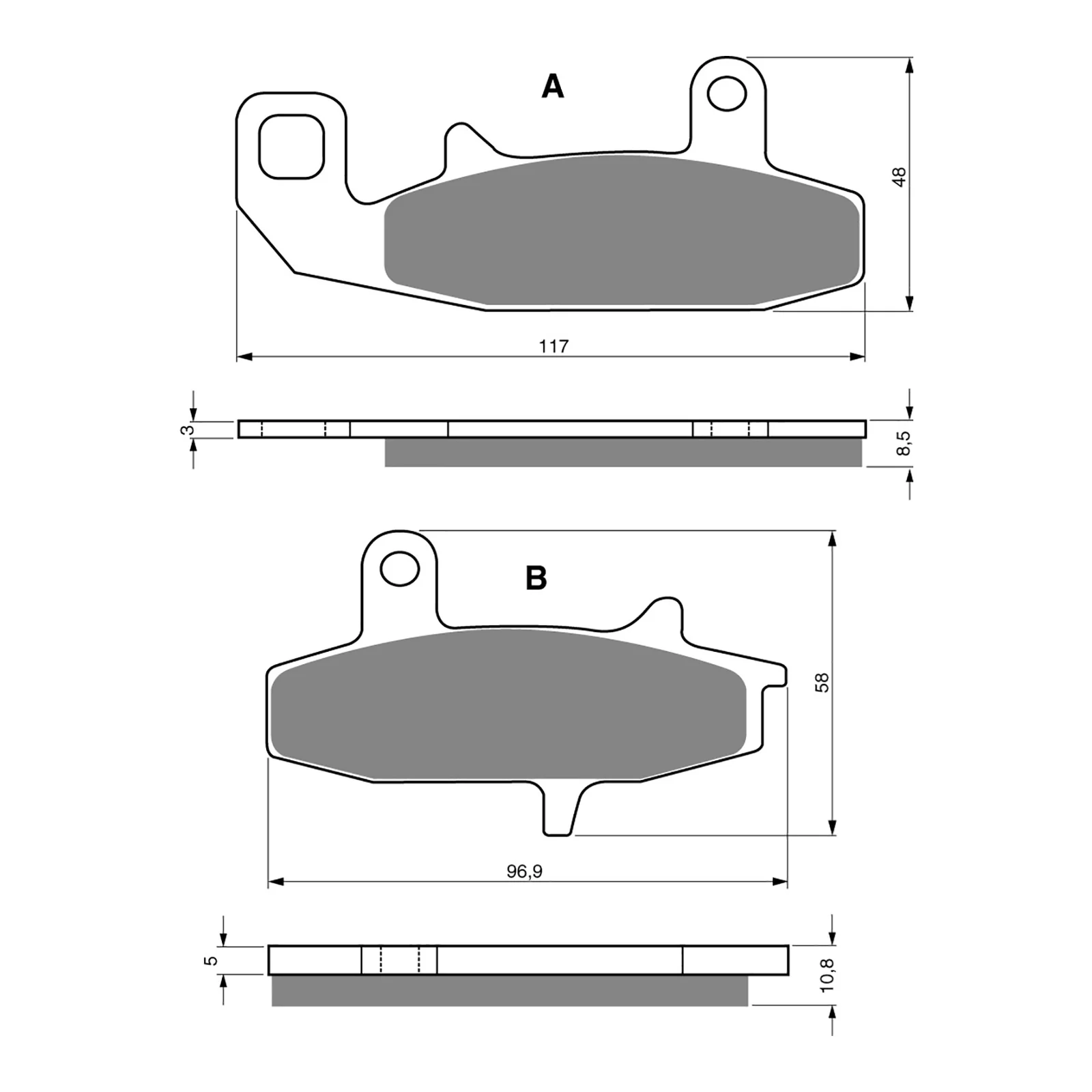 GOLDfren Brake Pads Sintered Sports GF036 - S3 (PH67) - Image 2