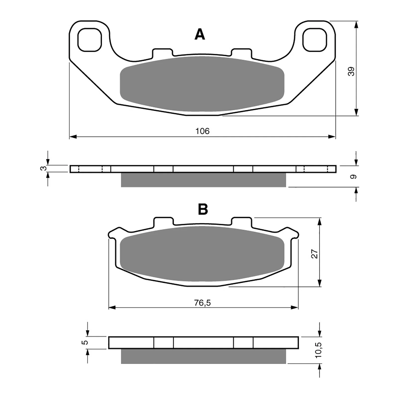 GOLDfren Brake Pads Sintered Sports GF044 - S3 (PH60) - Image 2