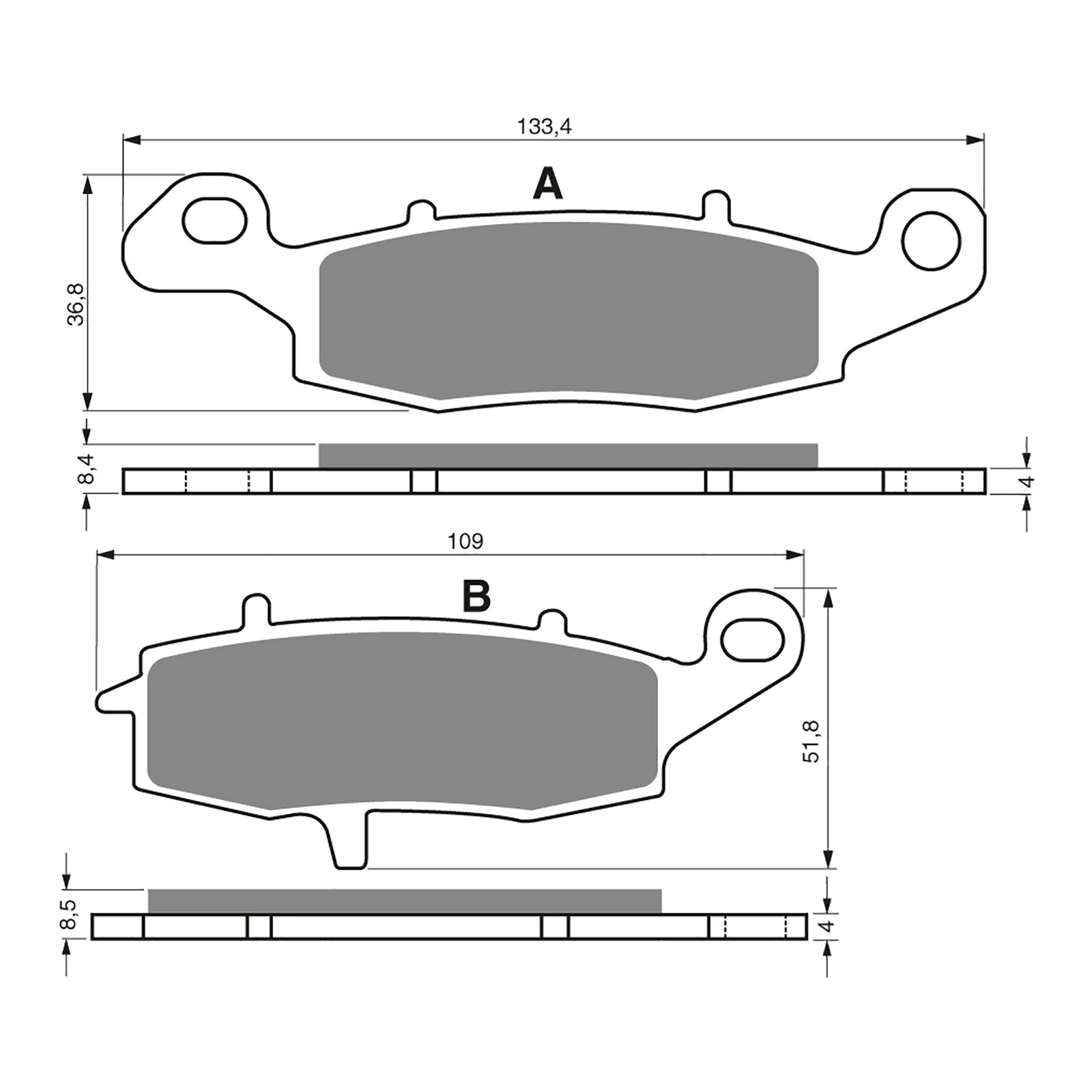 GOLDfren Brake Pads Sintered Sports GF124 - S3 ( PH194 ) - Image 2