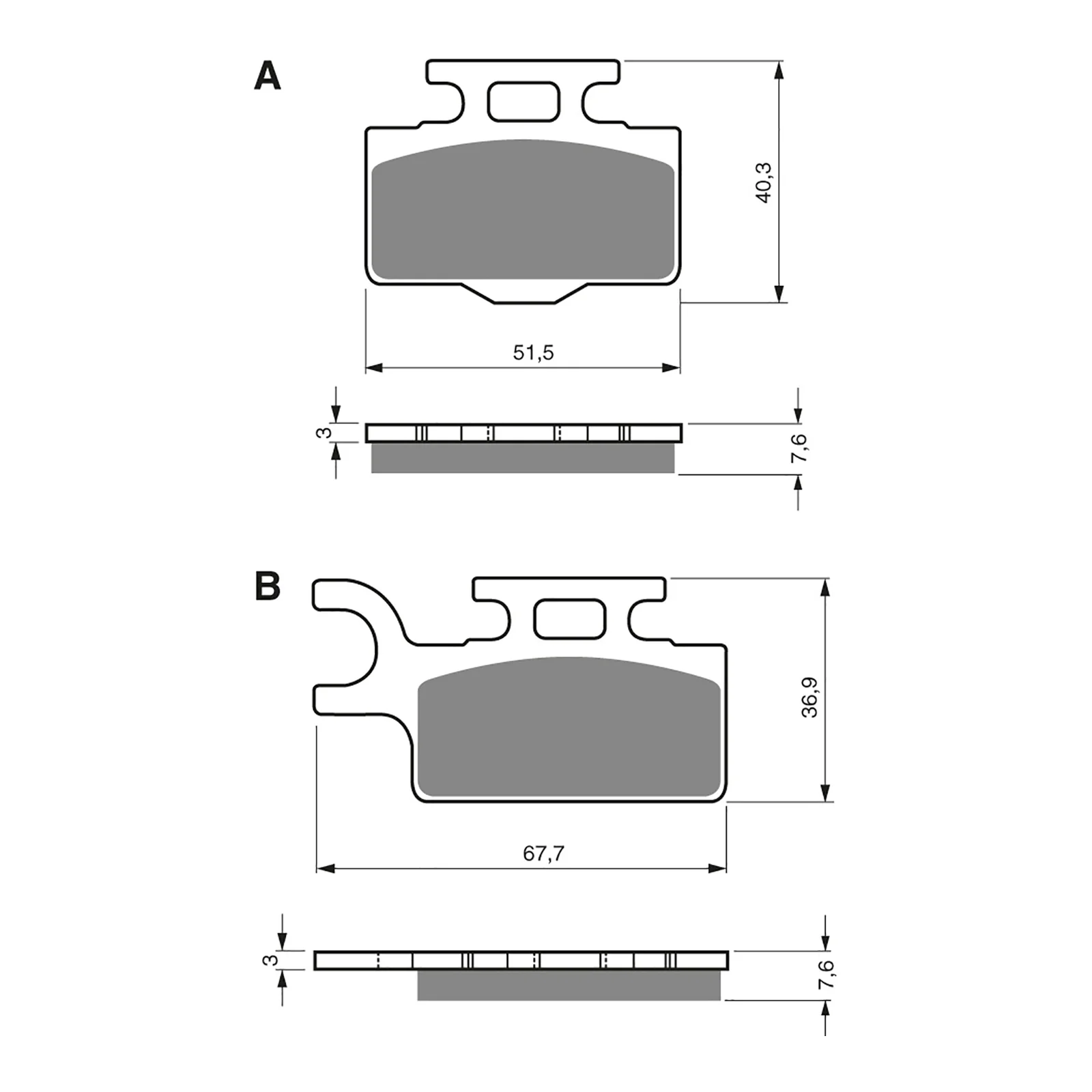 GOLDfren Brake Pads Off-Road Racing GF167 - K5 ( PR282 ) - Image 2