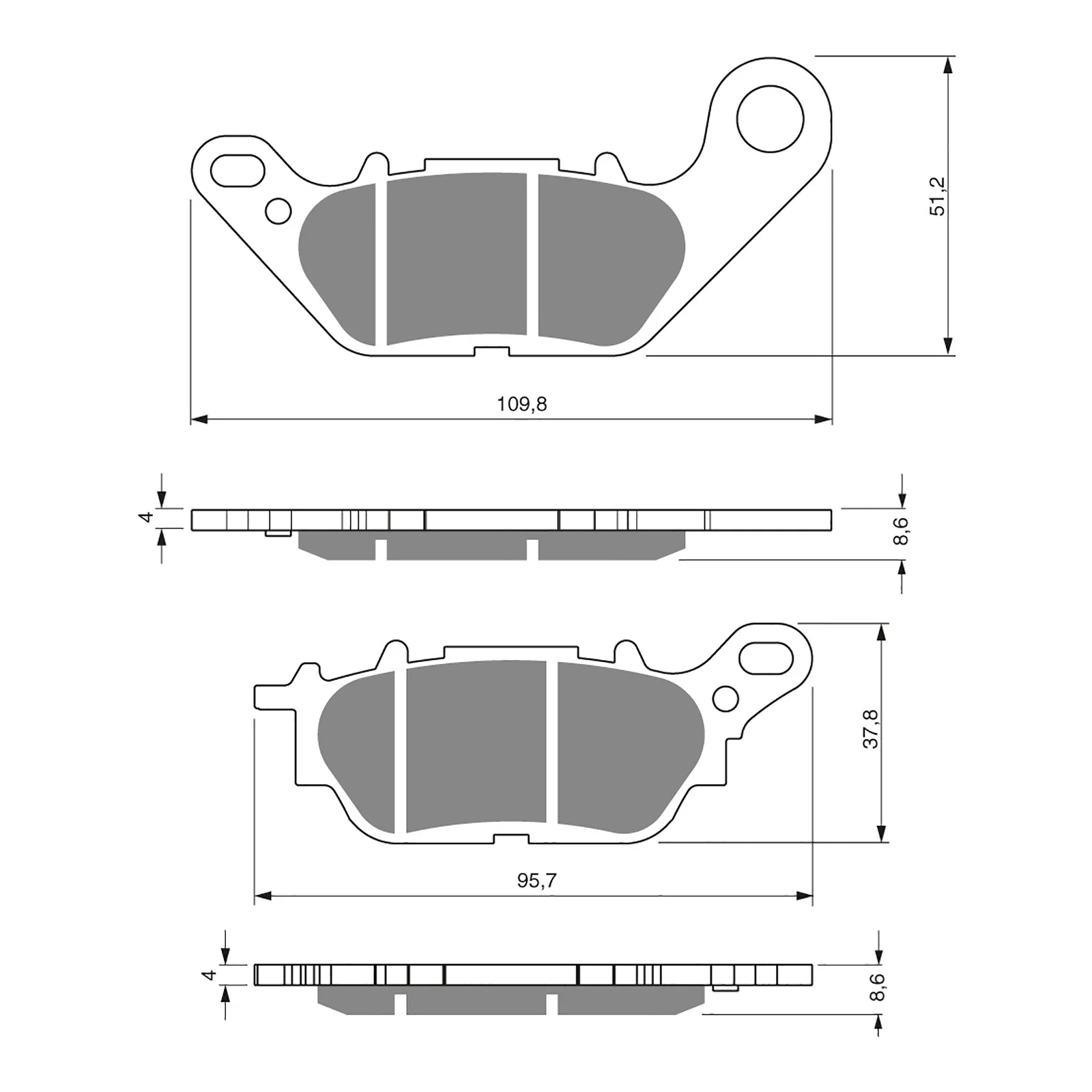 GOLDfren Brake Pads GF264 - S3 ( P404SC ) - Image 2