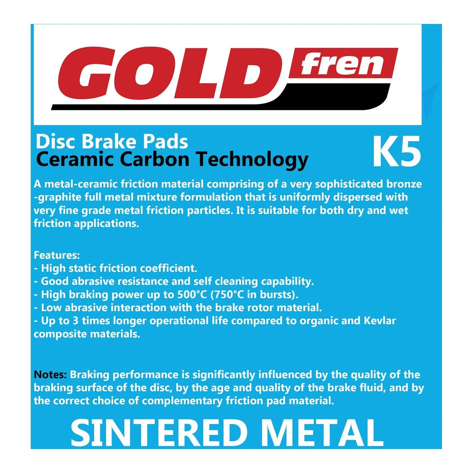 GOLDfren Brake Pads Off-Road Racing GF385 - K5 ( PR525 ) - Image 4
