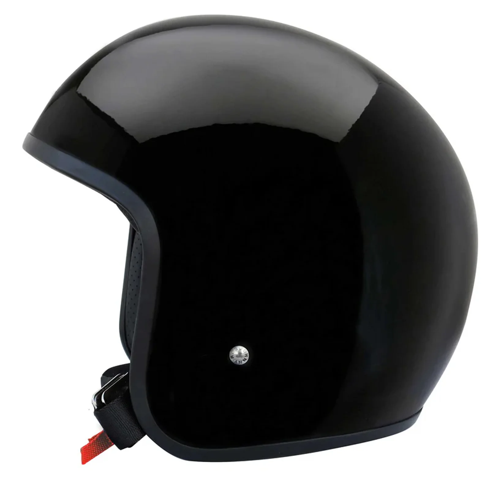 Johnny Reb Burke Open Face Helmet - Gloss Black Brown Lining - Image 5