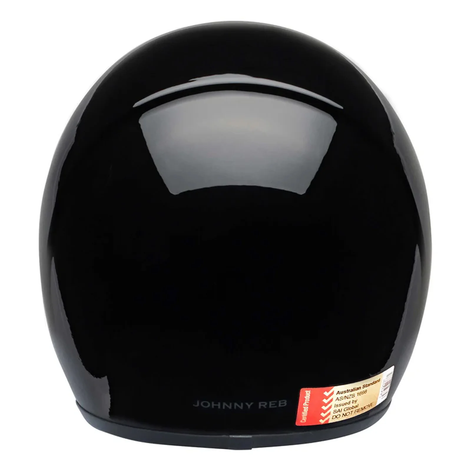 Johnny Reb Burke Open Face Motorcycle Helmet Gloss Black/Black Lining - Image 4