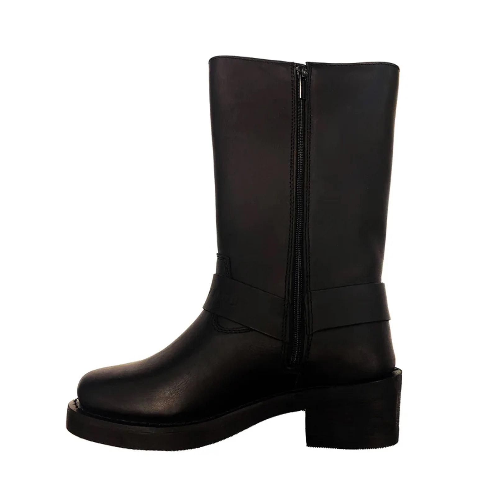 Johnny Reb Men's Classic Long Motorcycle Boots Black - Image 5