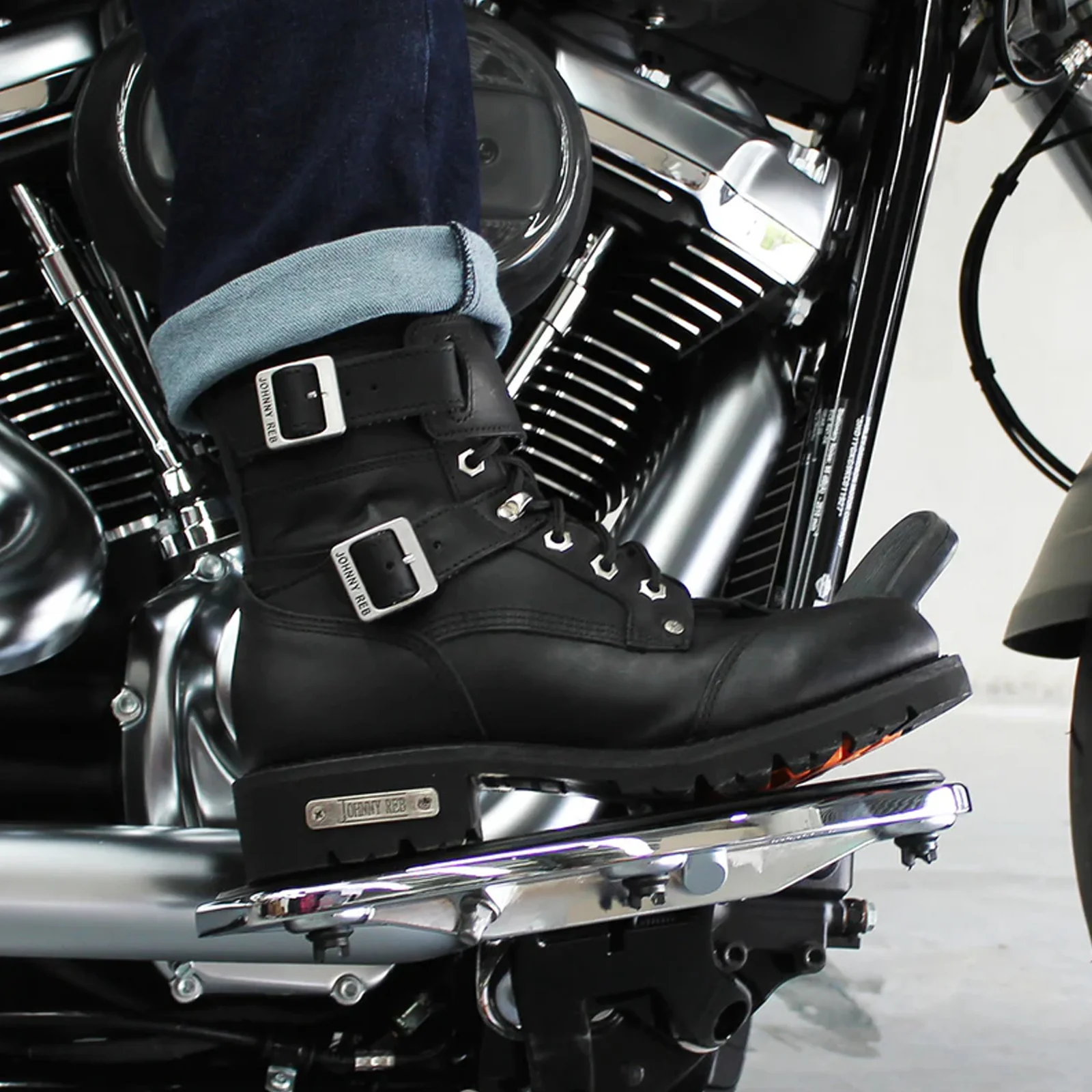 Johnny Reb Men's Rascal Motorcycle Boots Black - Image 3