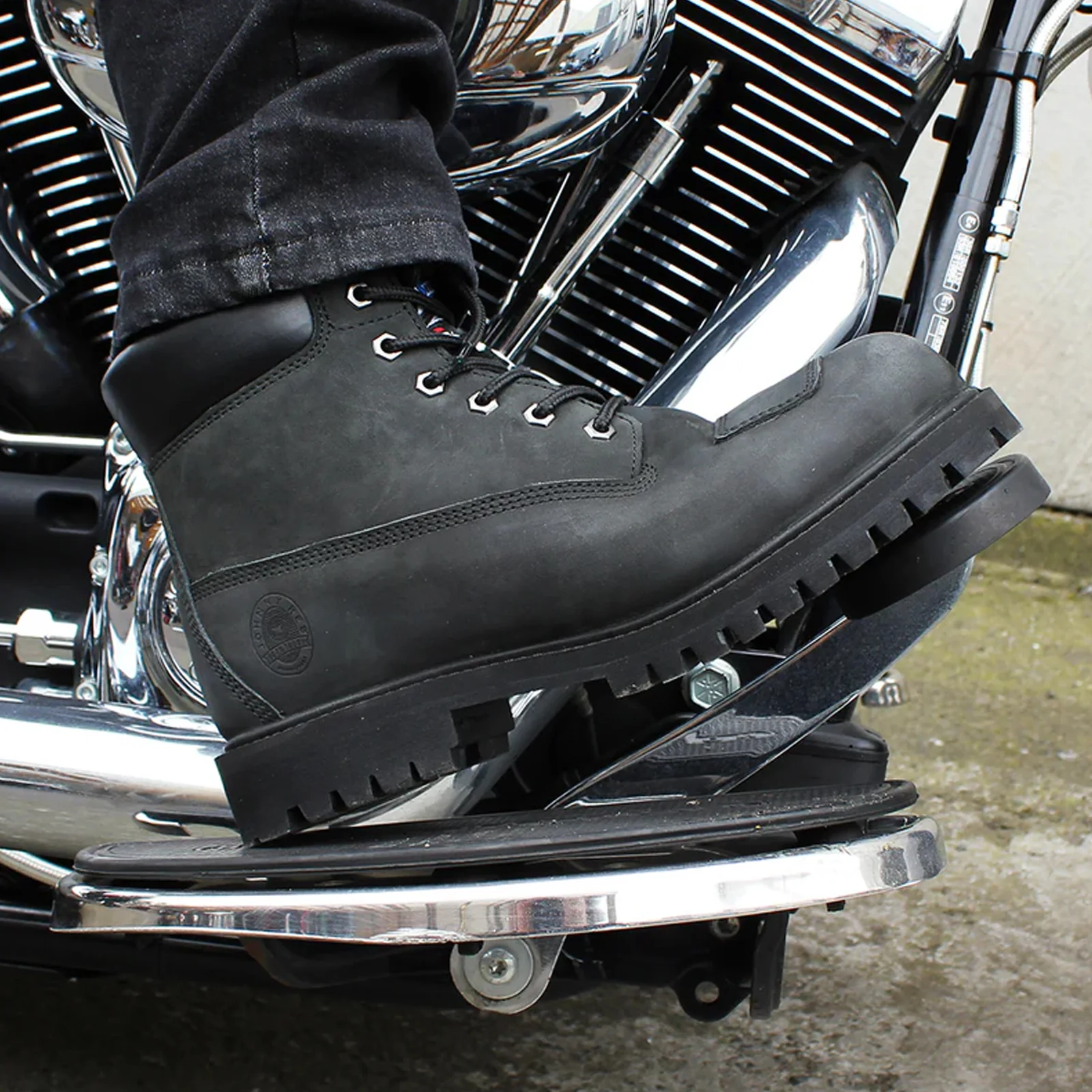 Johnny Reb Men's Rumble II Motorcycle Boots Black - Image 3