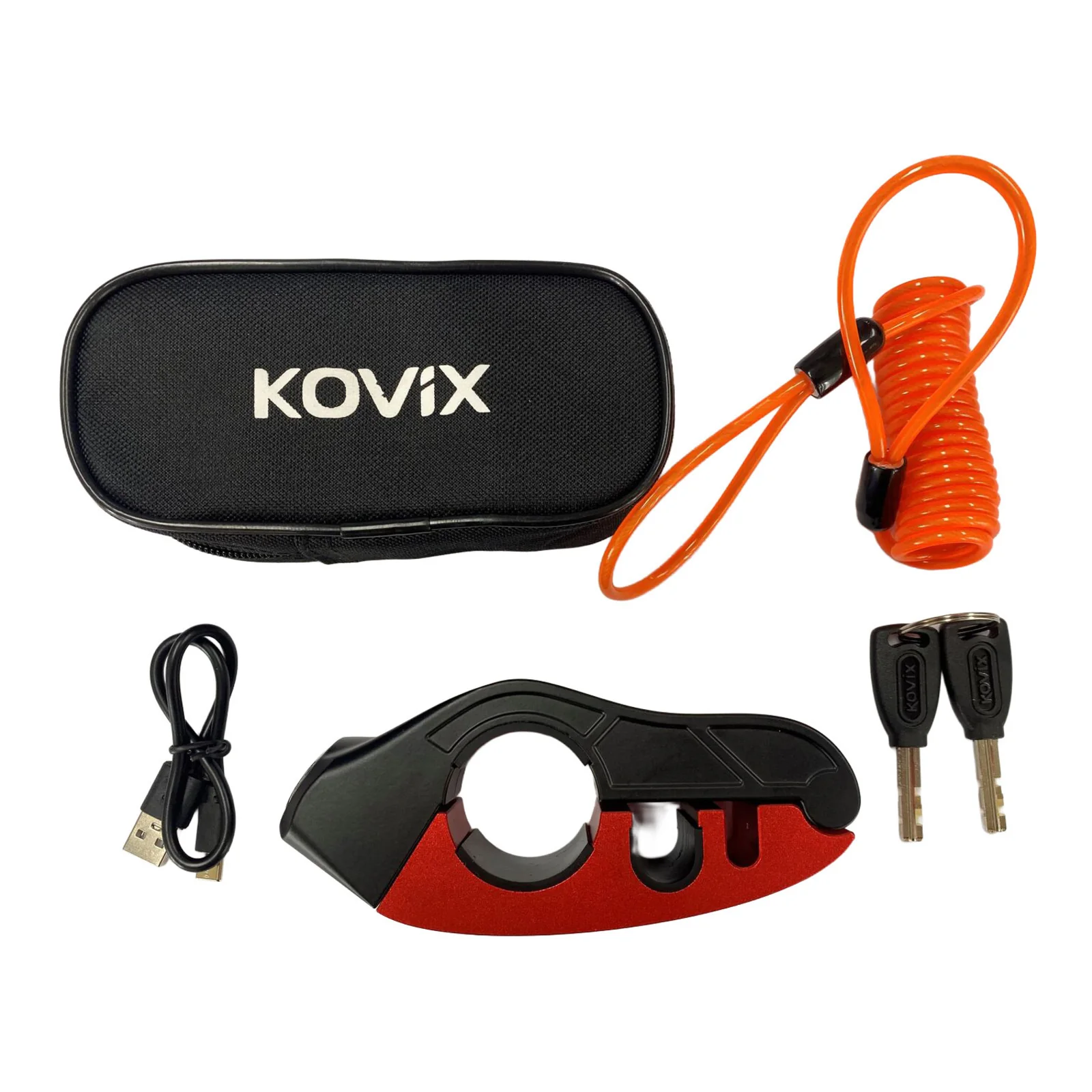 Kovix Alarmed Handlebar Lock KHL Series - Red - Image 4