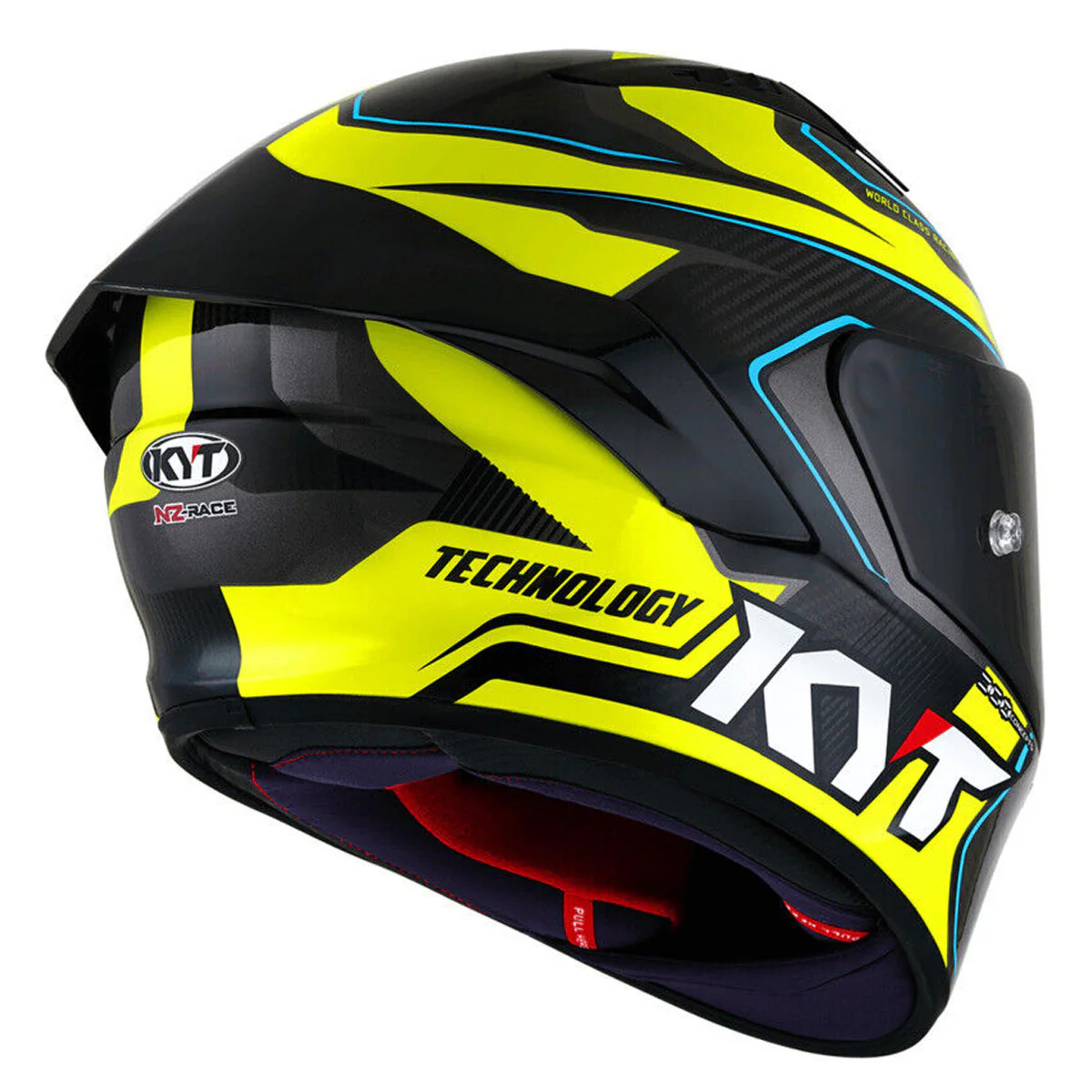 KYT Motorcycle NZ Race Carbon Competition Full Face Helmet Yellow - Image 4