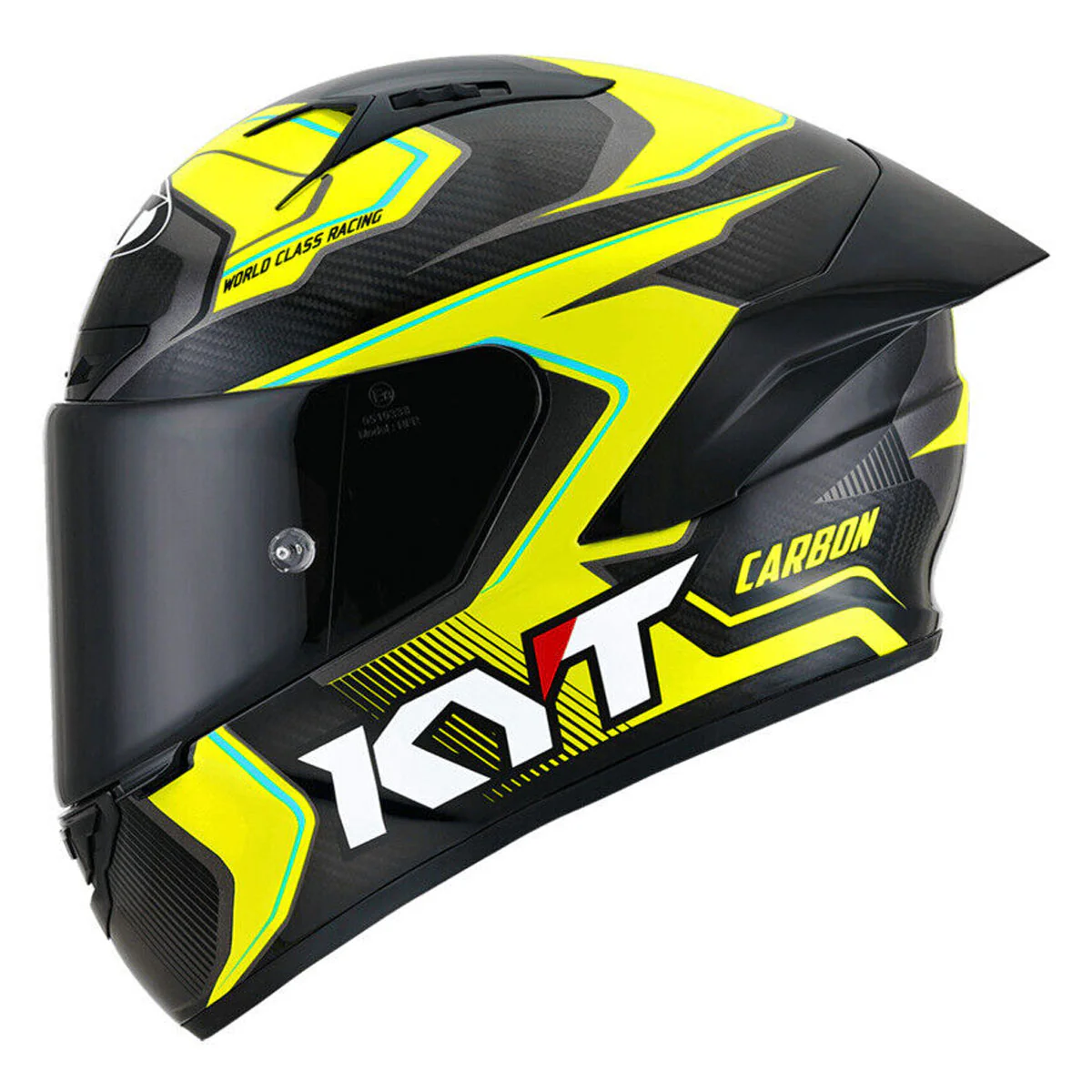 KYT Motorcycle NZ Race Carbon Competition Full Face Helmet Yellow - Image 6