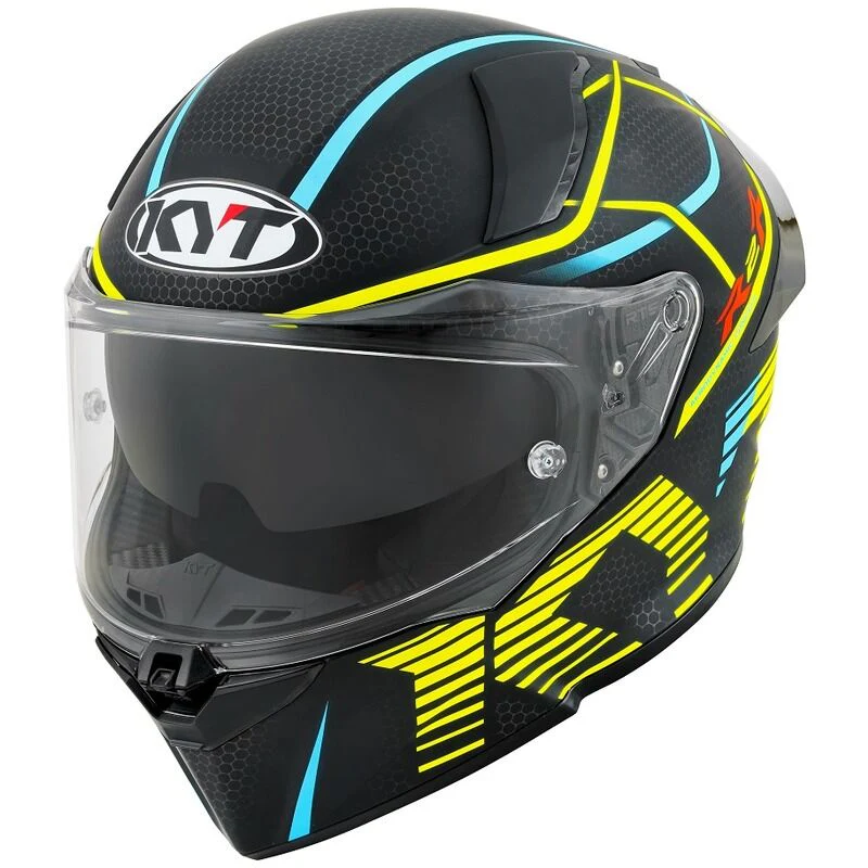 KYT Motorcycle R2R Concept Helmet Matt Black Yellow - Image 2