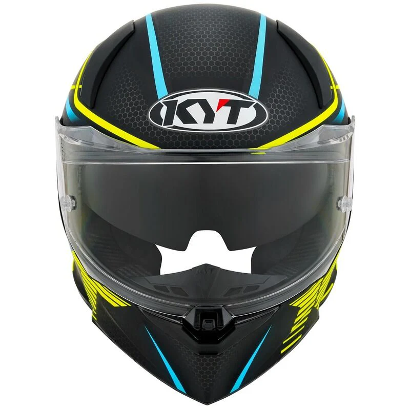 KYT Motorcycle R2R Concept Helmet Matt Black Yellow - Image 3