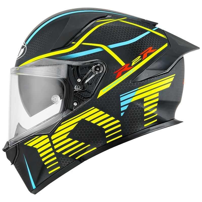 KYT Motorcycle R2R Concept Helmet Matt Black Yellow - Image 4