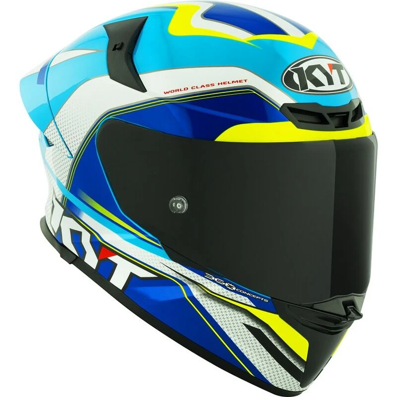 KYT Motorcycle TT Revo Grand Prix Helmet White Blue