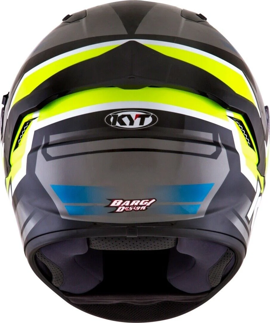 KYT NFR Sports Motorcycle Helmet with Inner Sun Visor Pinlock Yellow Grey - Image 4