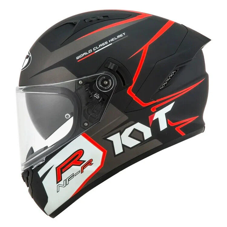 KYT NFR Track Motorcycle Helmet with Inner Sun Visor Pinlock Matt Grey - Image 4