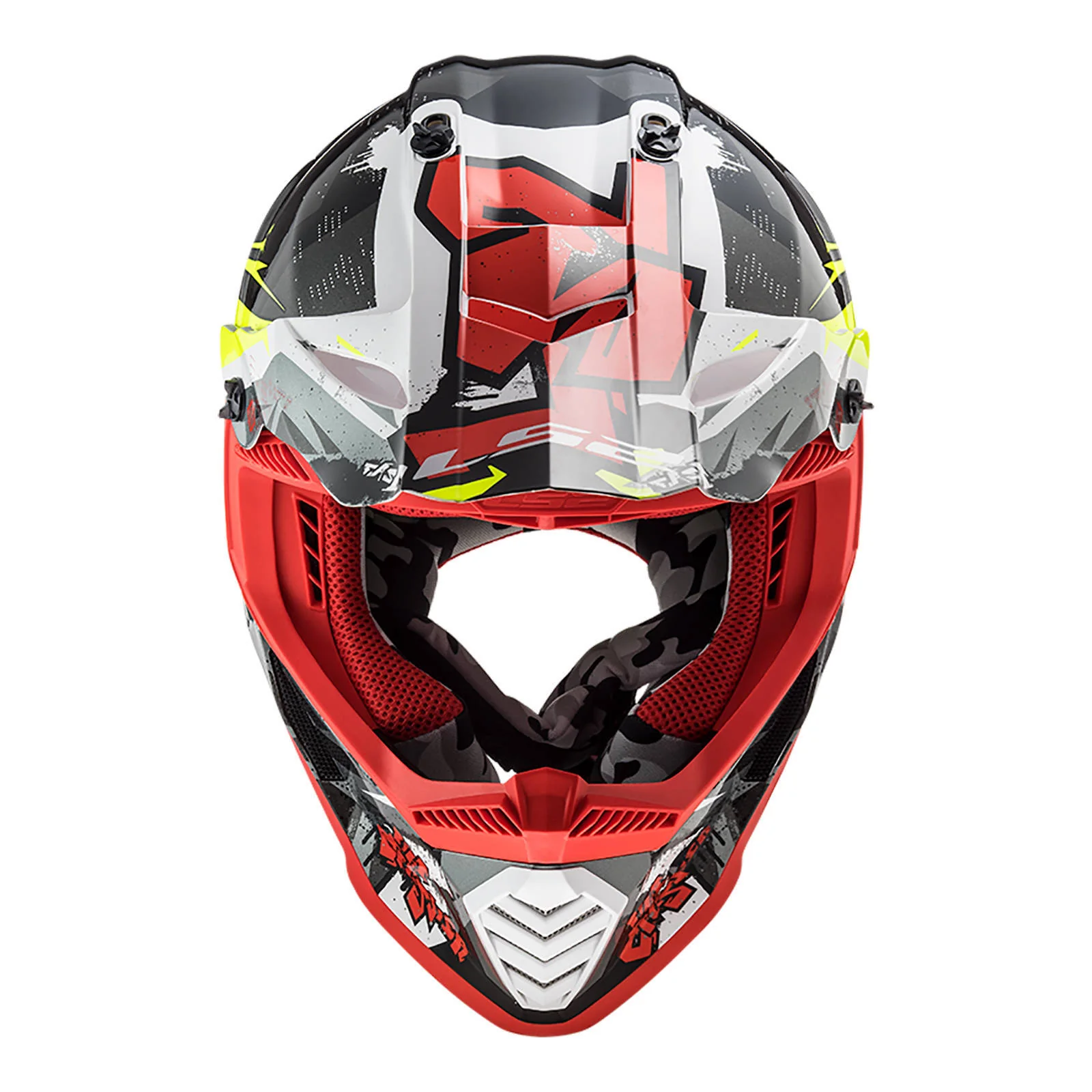 LS2 MX437 Fast Evo Crusher Helmet Black / Red / Grey - Image 2