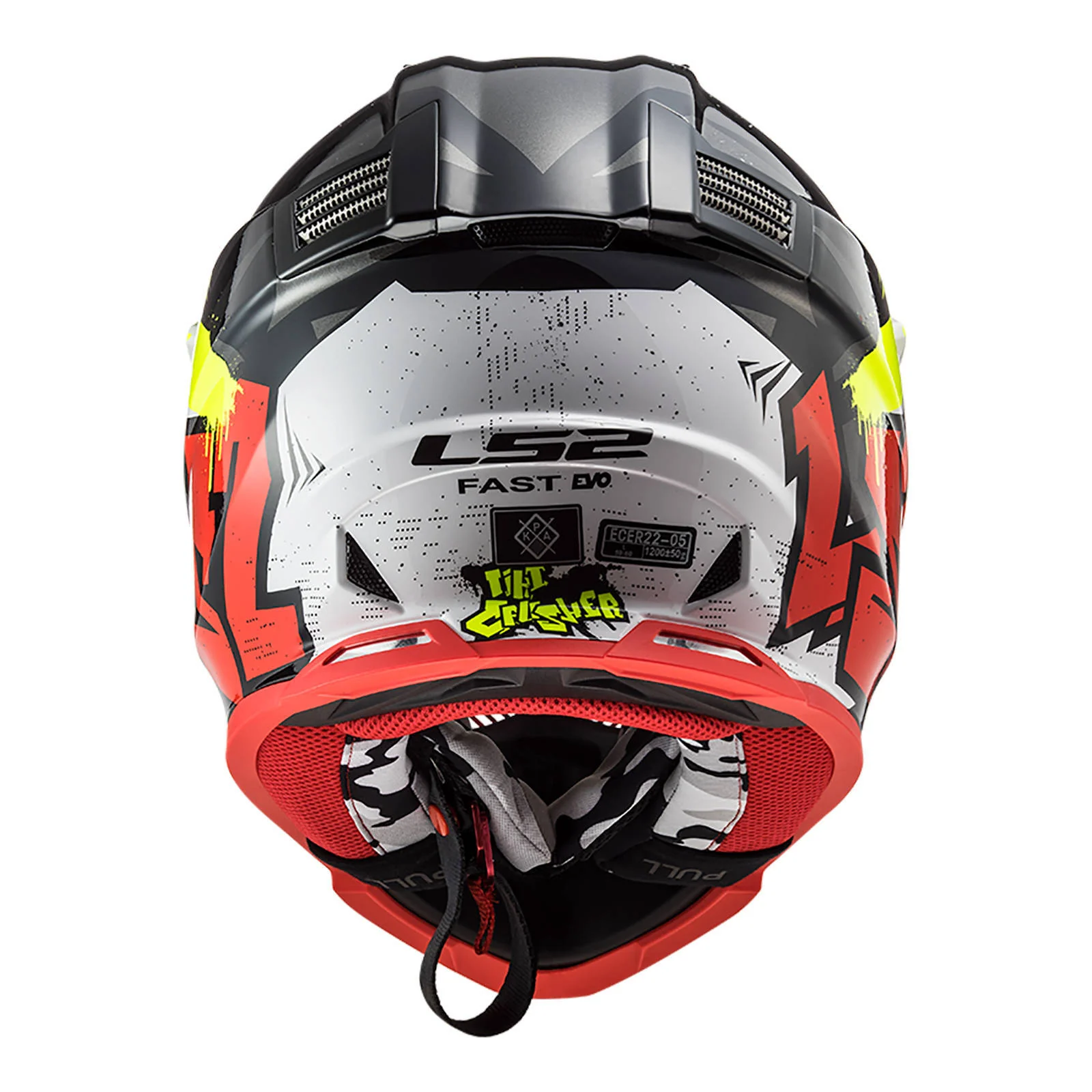 LS2 MX437 Fast Evo Crusher Helmet Black / Red / Grey - Image 3