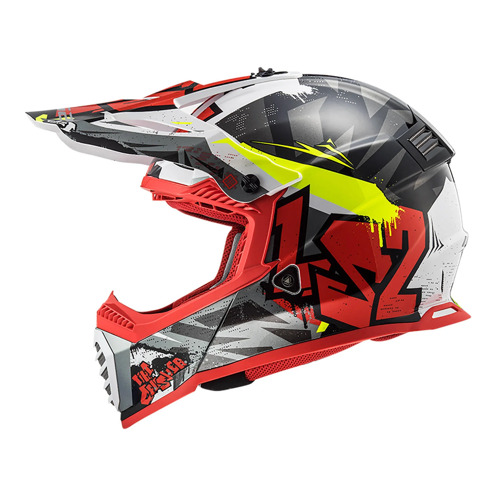 LS2 MX437 Fast Evo Crusher Helmet Black / Red / Grey - Image 4