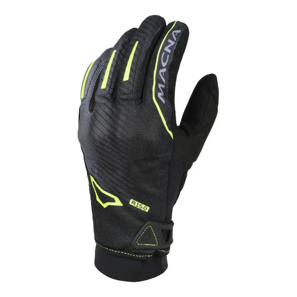 MACNA Mens Motorcycle Gloves Crew RTX Black/Fluro