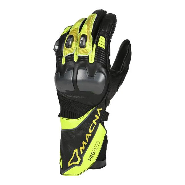MACNA Mens Motorcycle Gloves Protego Fluro