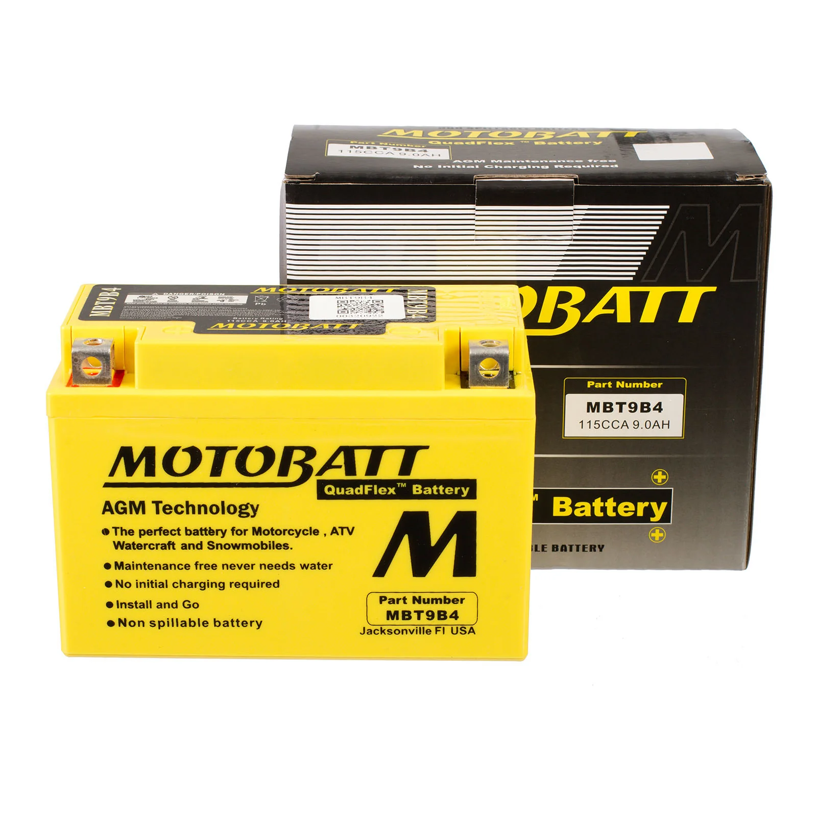 Motobatt Battery Quadflex AGM - MBT9B4 - Image 4