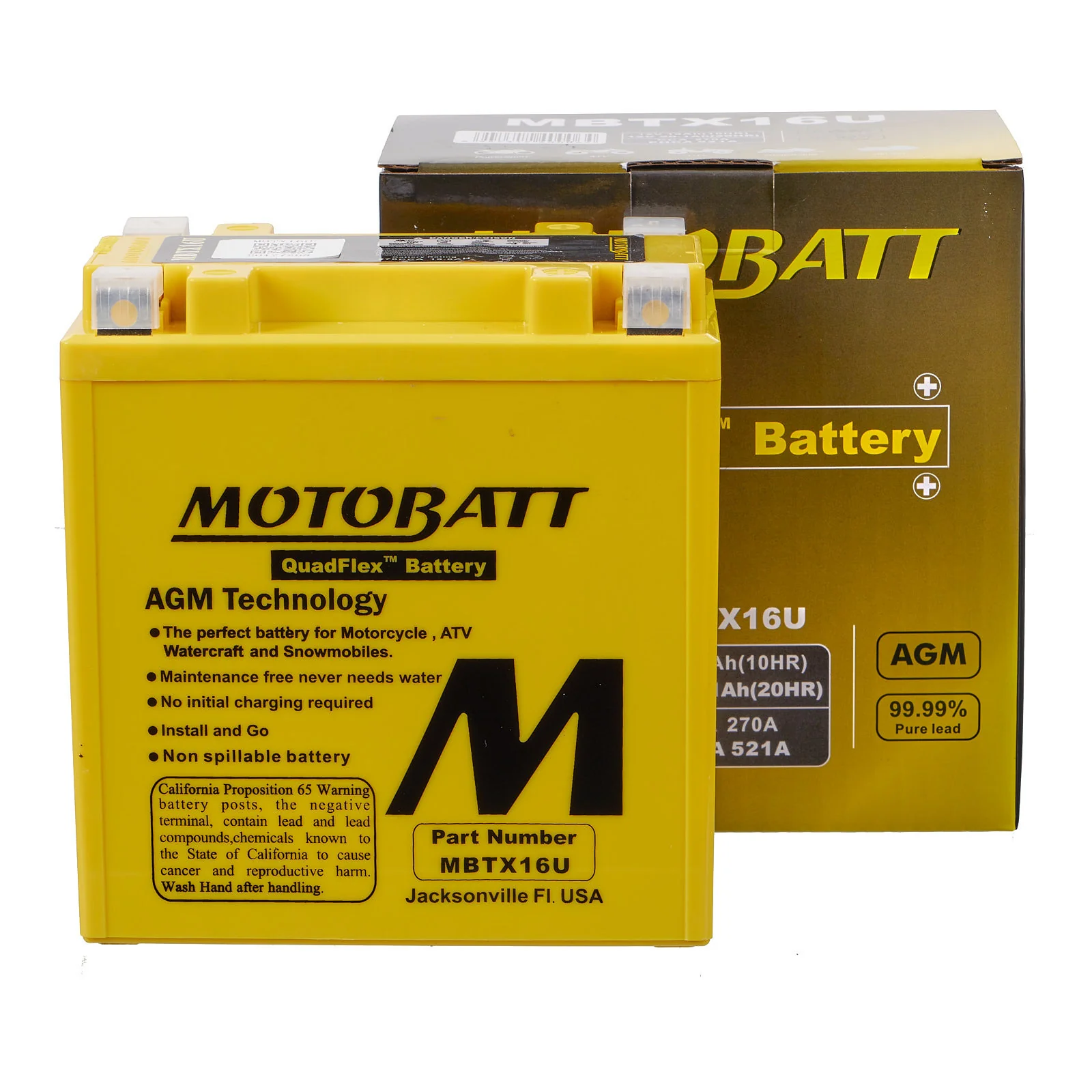 Motobatt Battery Quadflex AGM - MBTX16U - Image 4