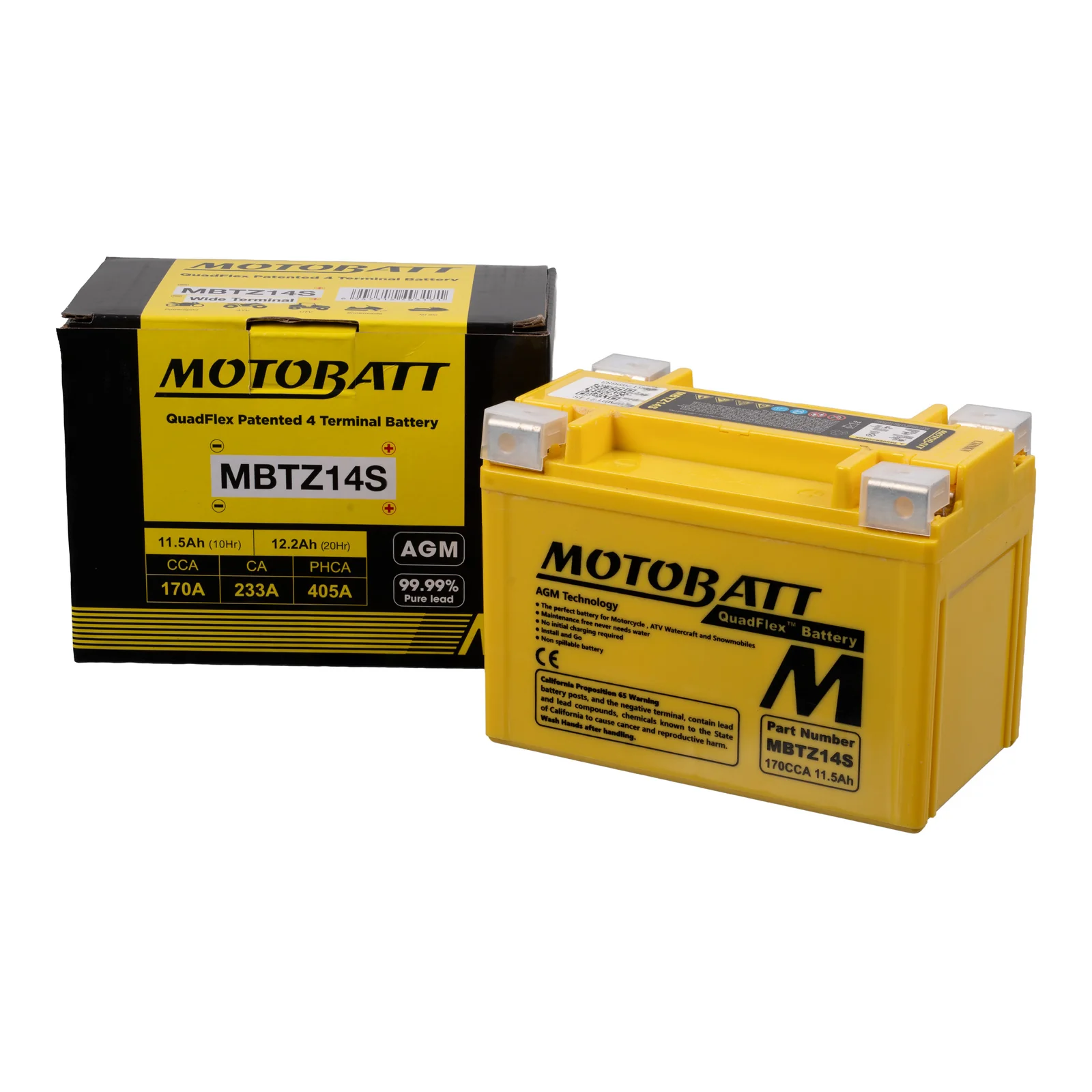 Motobatt Battery Quadflex AGM - MBTZ14S - Image 4