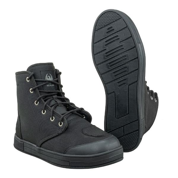 MERLIN Mens Motorcycle Boots Knots D3O Canvas Black - Image 2