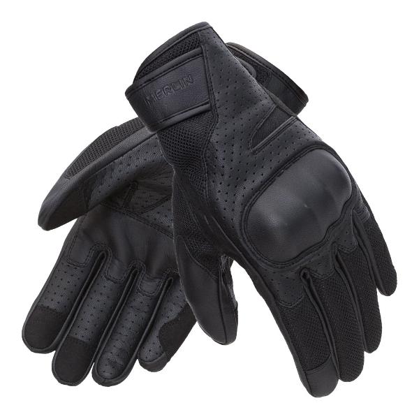 MERLIN Mens Motorcycle Gloves Griffin Urban D3O Black - Image 3