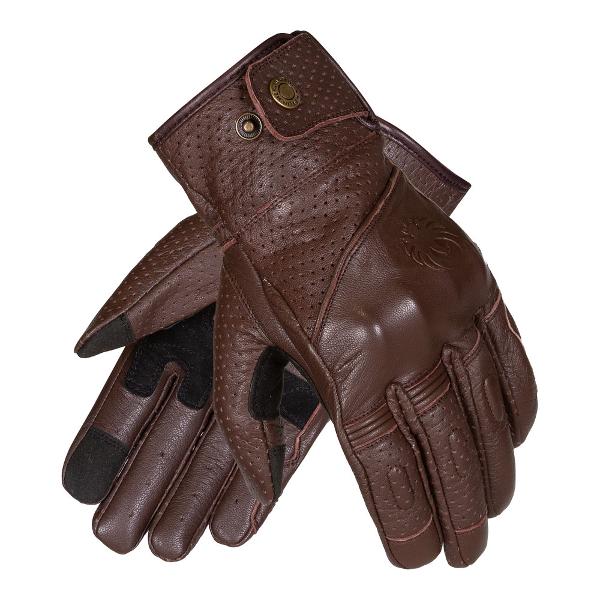 MERLIN Mens Motorcycle Gloves Legacy D3O Leather Dark Brown