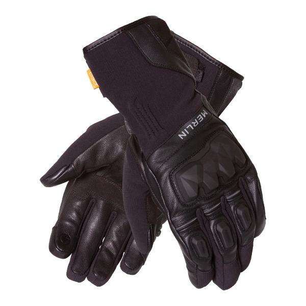 MERLIN Mens Motorcycle Gloves Rexx Hydro D3O Black
